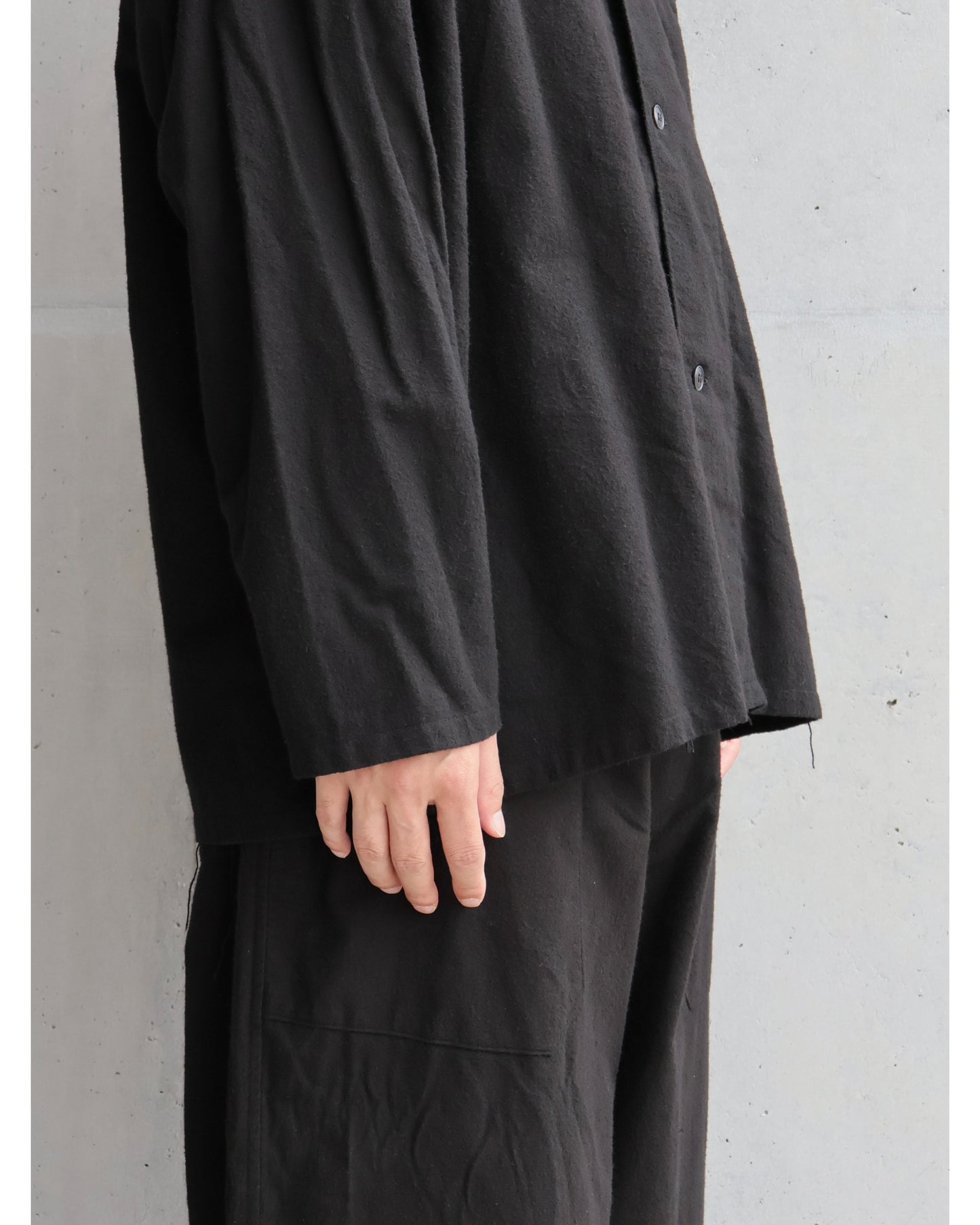 コットンネル シャツジャケット BLACK