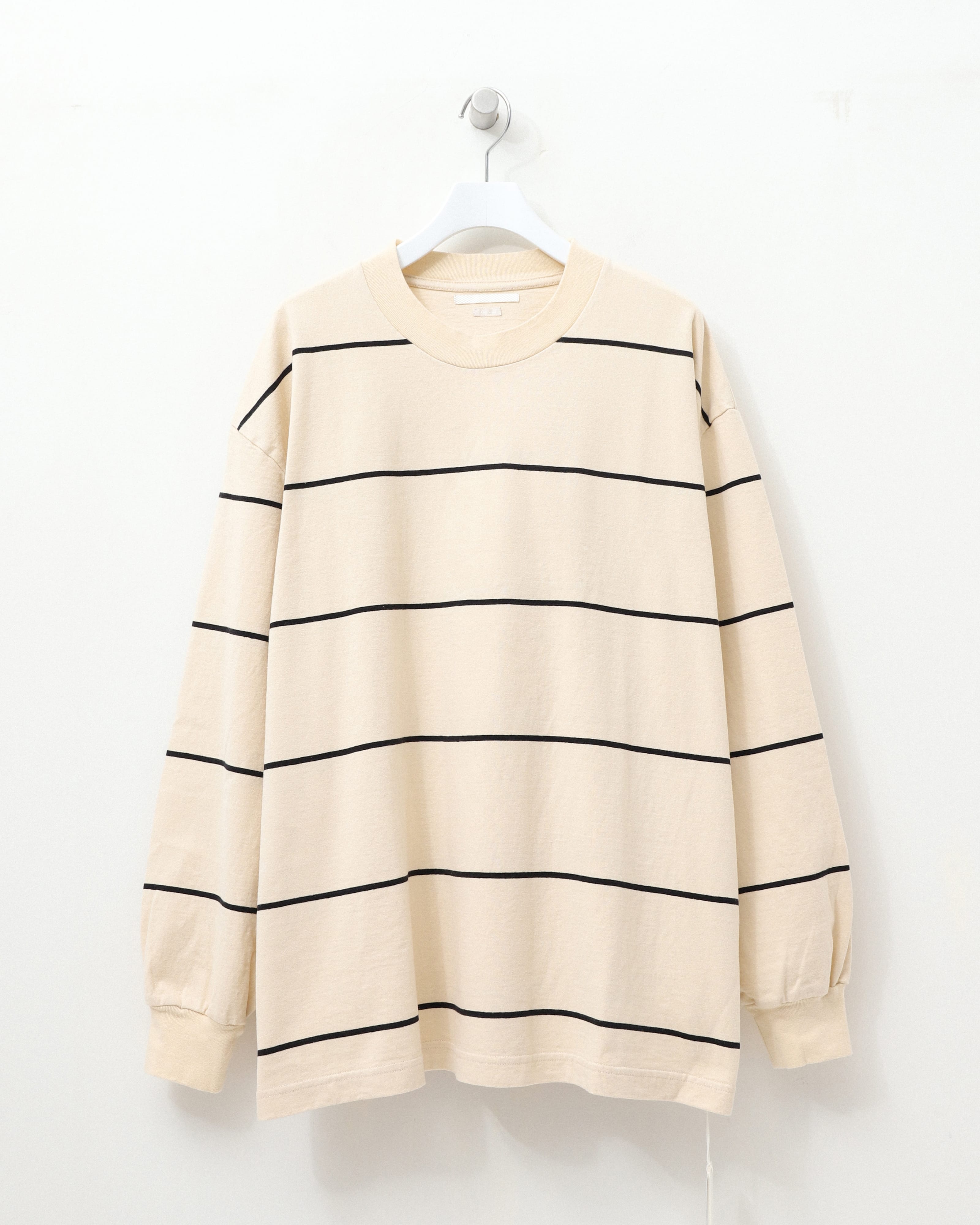 C/NAPP Border L/S Tee Ivory-BODY×lack-Line