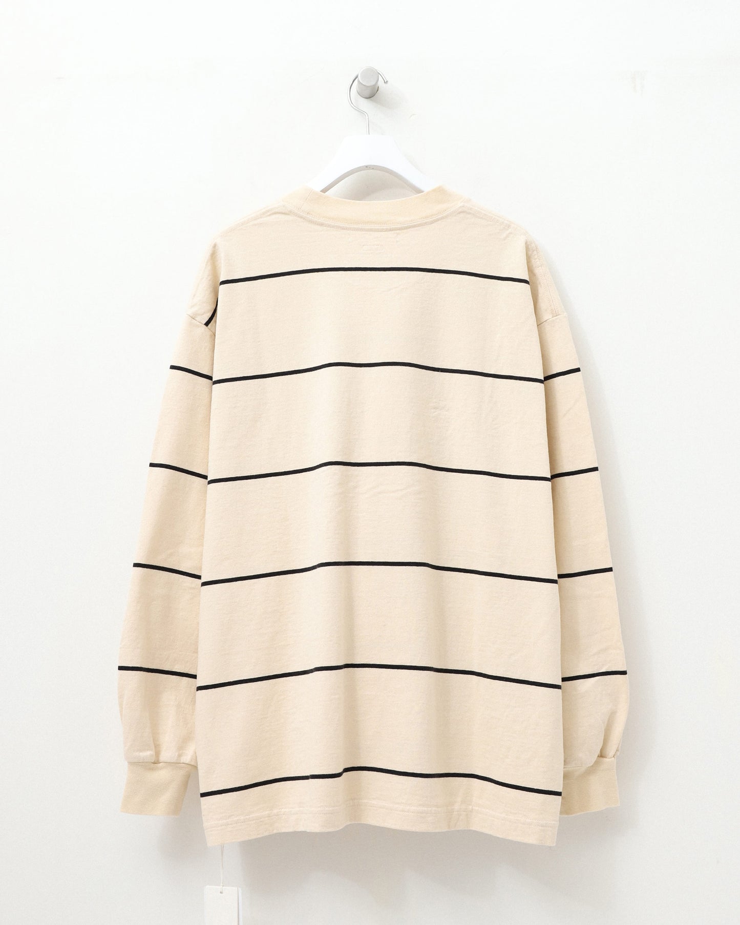 C/NAPP Border L/S Tee Ivory-BODY×lack-Line