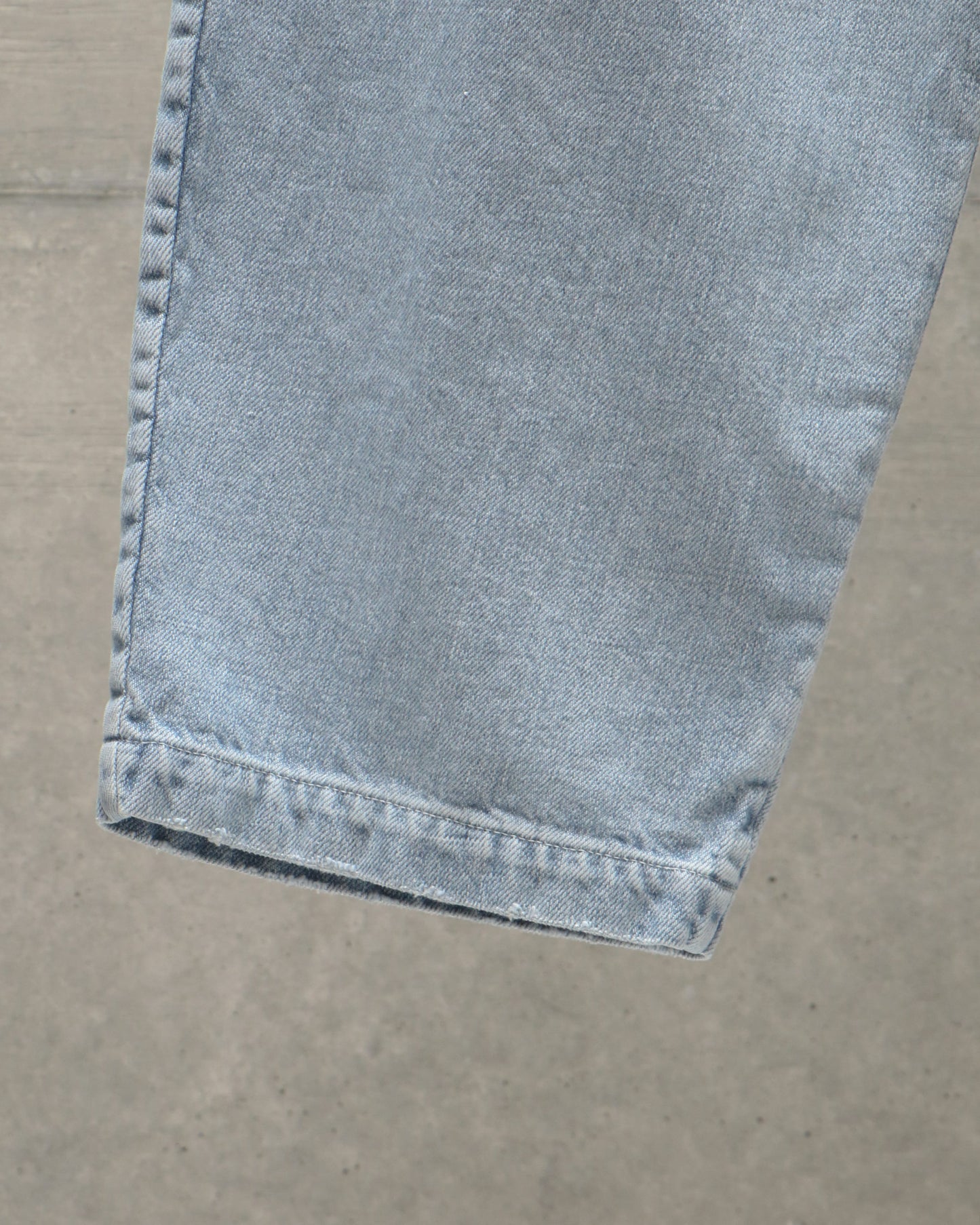 RECYCLED WASTE SUVIN COTTON YARN 11.5oz. DENIM WIDE TROUSERS AGED MODEL 42354H