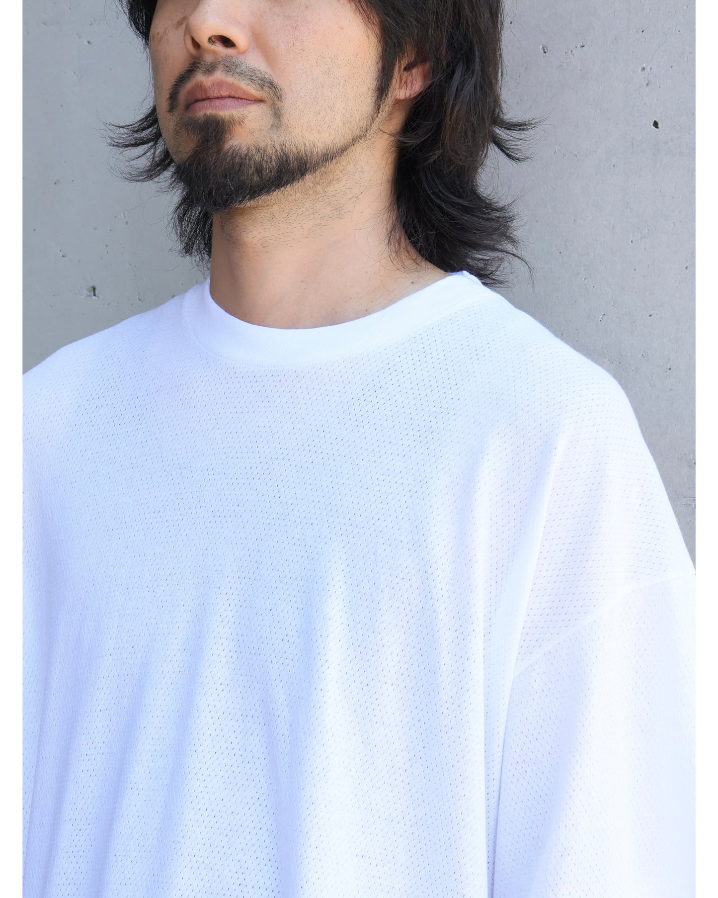 コットンメッシュ 半袖Tシャツ WHITE