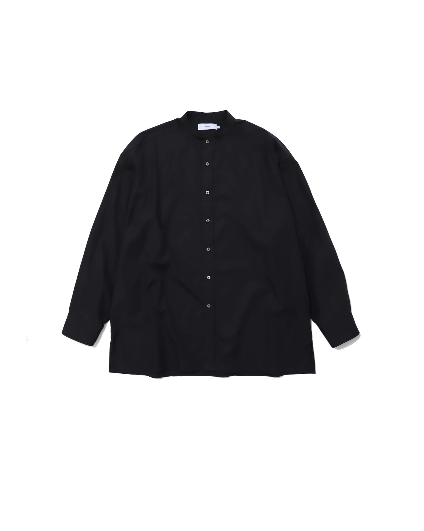 High Count Band Collar Shirt BLACK