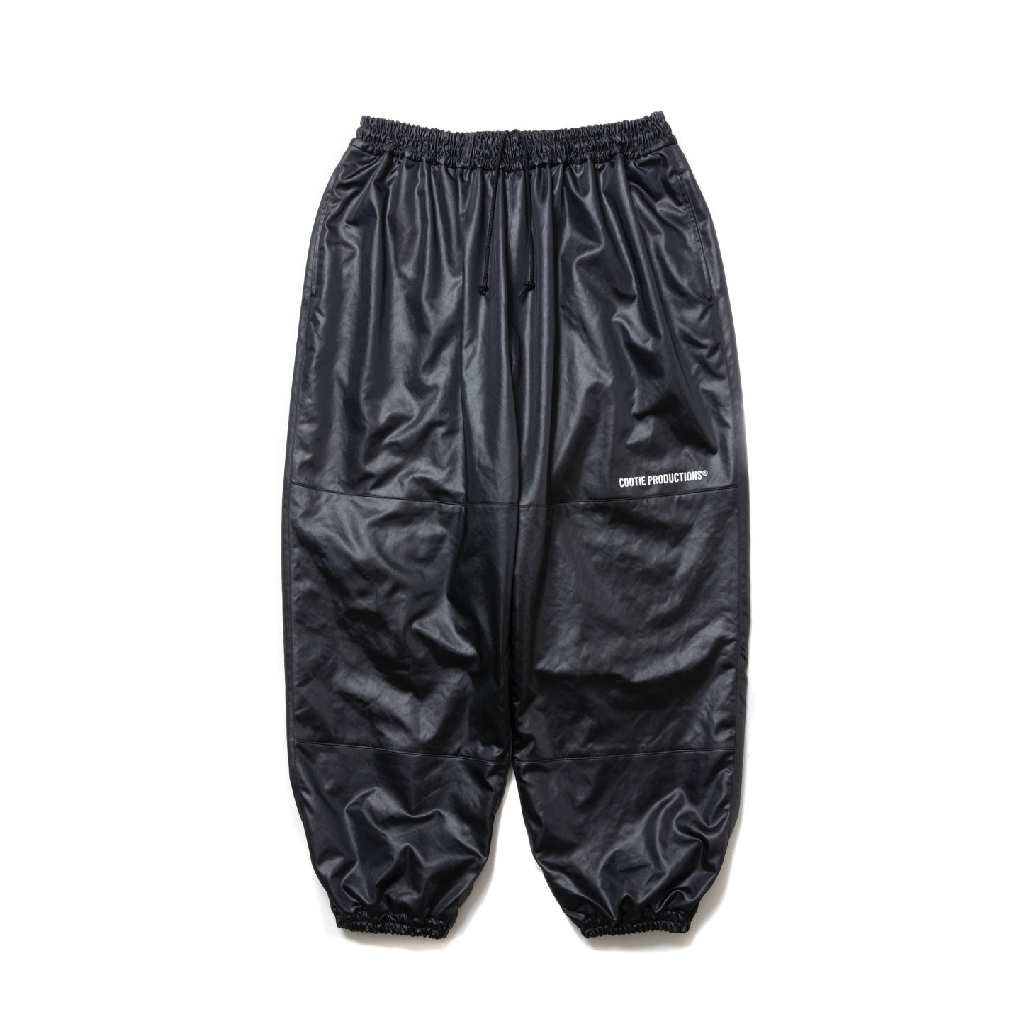 Damp Coated Satin Wide Track Pants