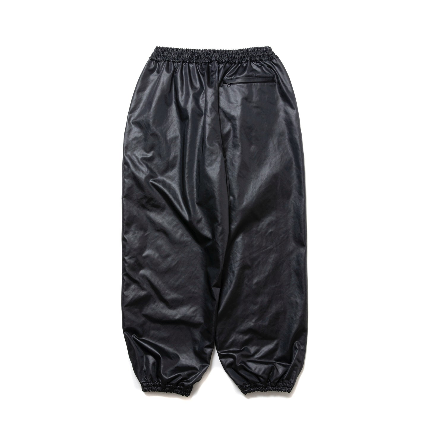 Damp Coated Satin Wide Track Pants