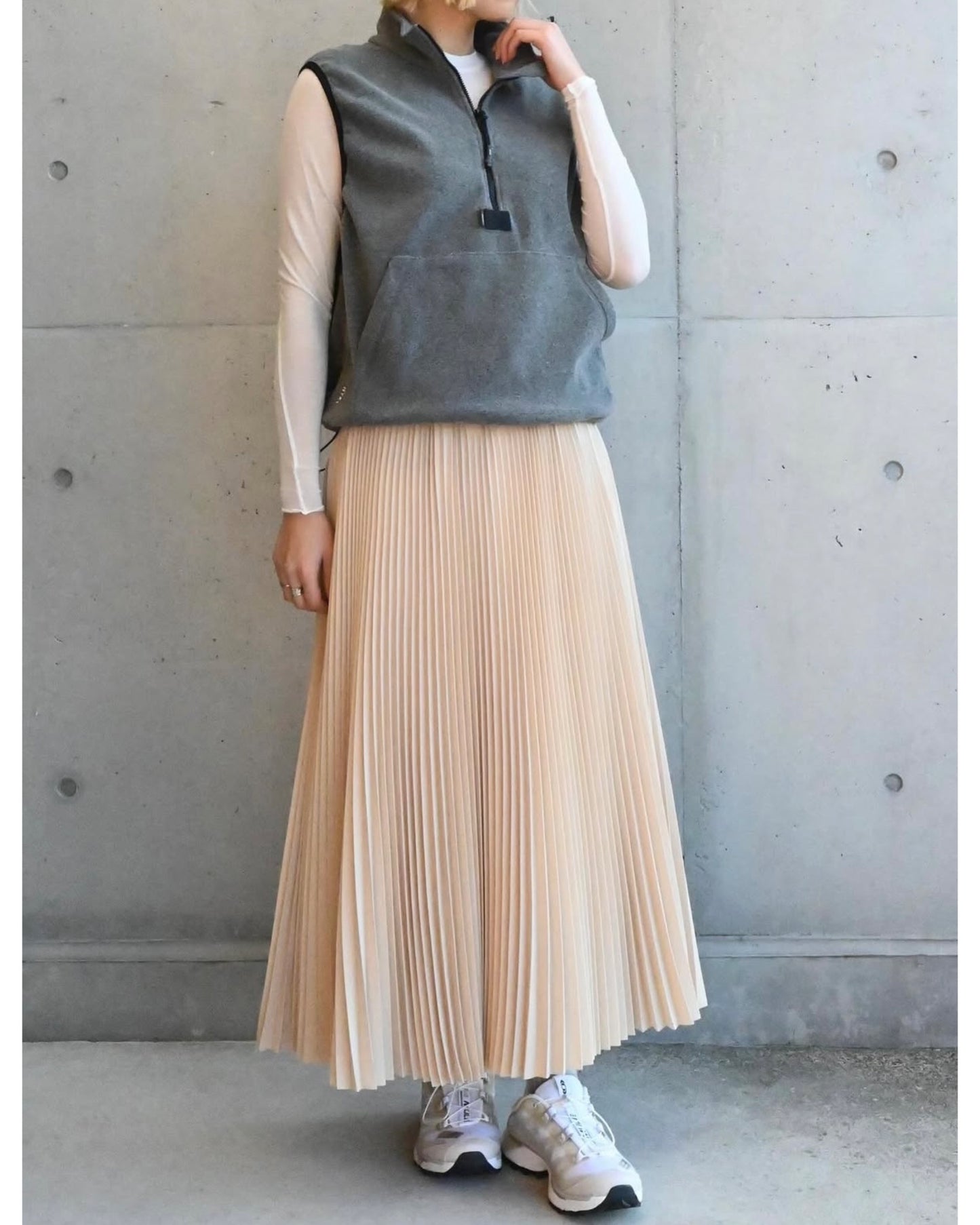 TAFFETA PLEATED SKIRT 14164