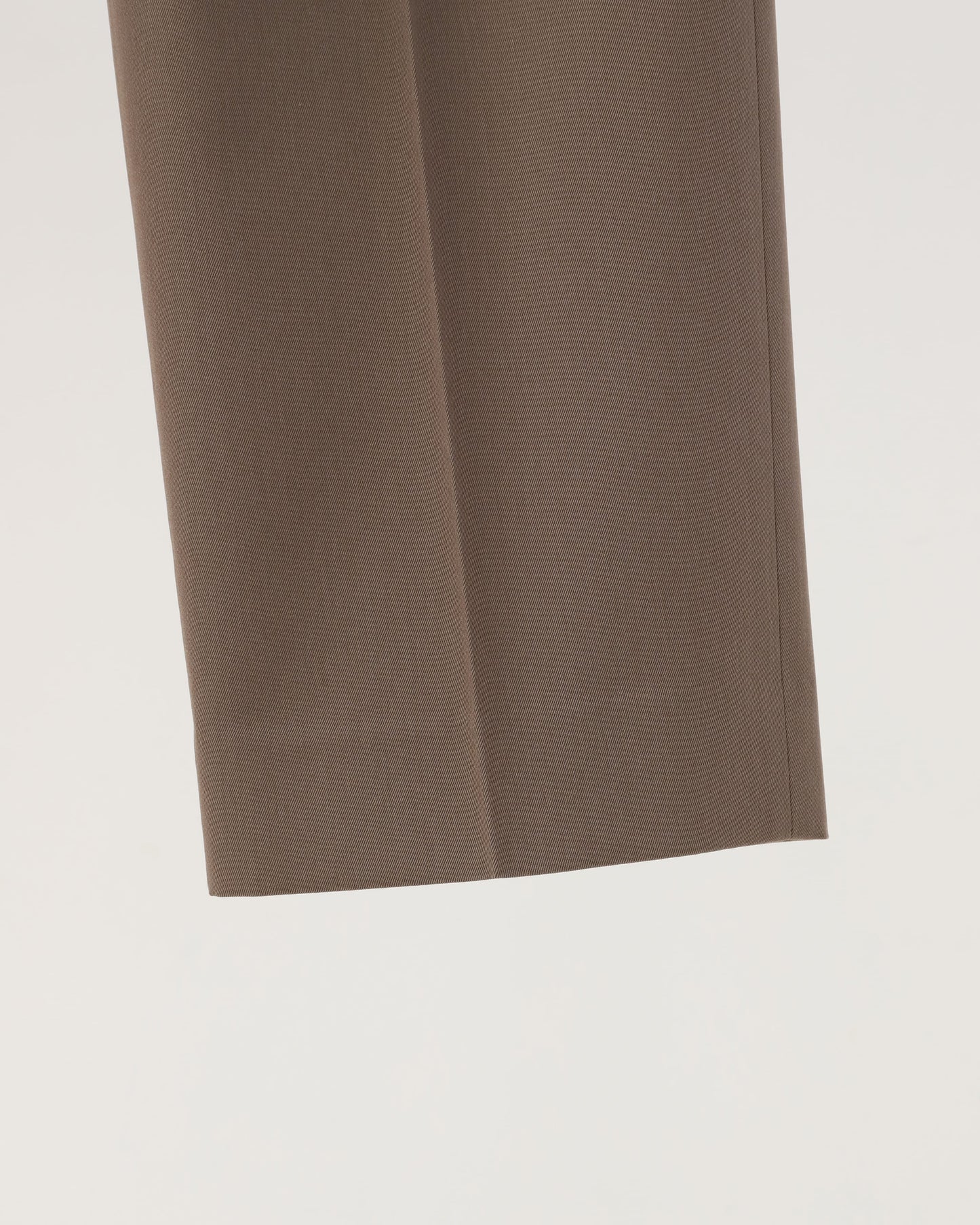 LIGHT WOOL MAX GABARDINE TWO-TUCK SLACKS TOP BROWN