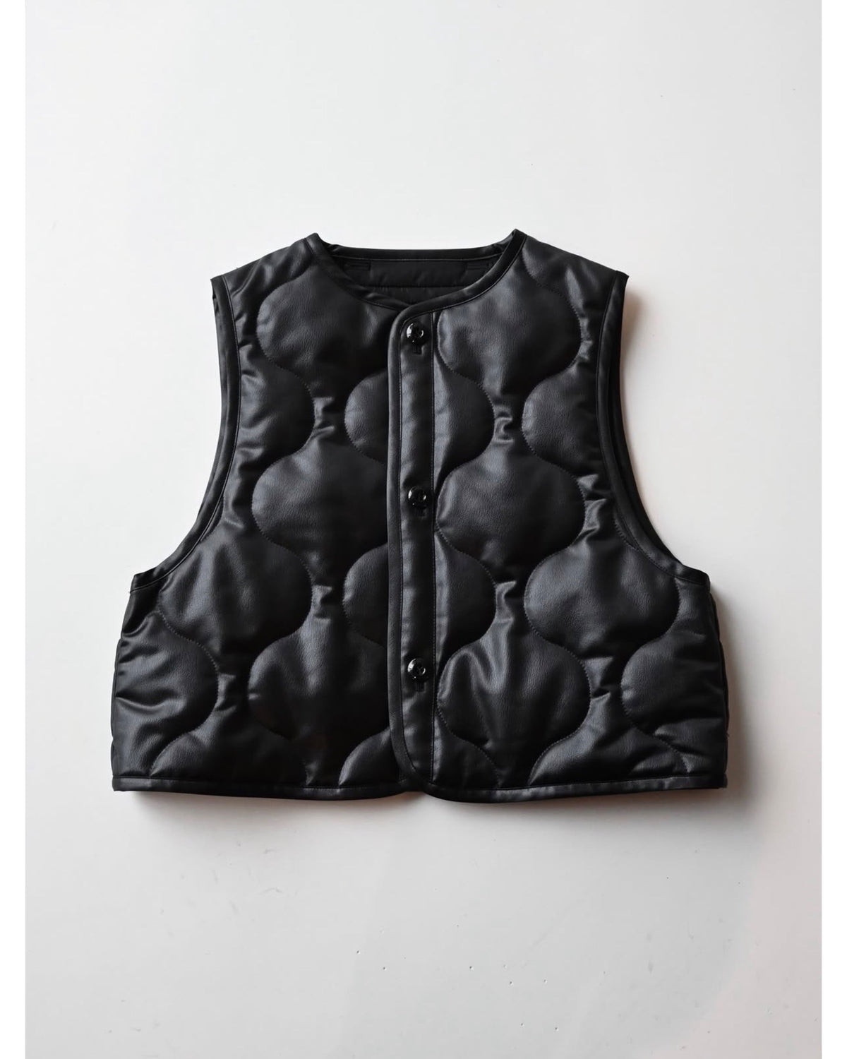 FAUX LEATHER QUILTED CROPPED VEST 17605