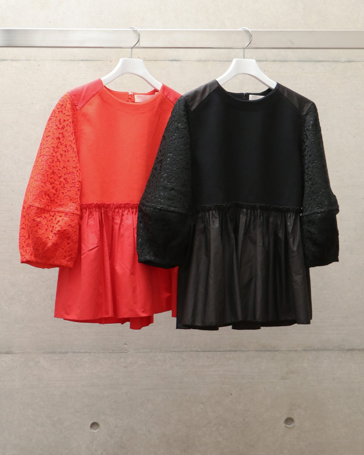 constructive lace pullover
