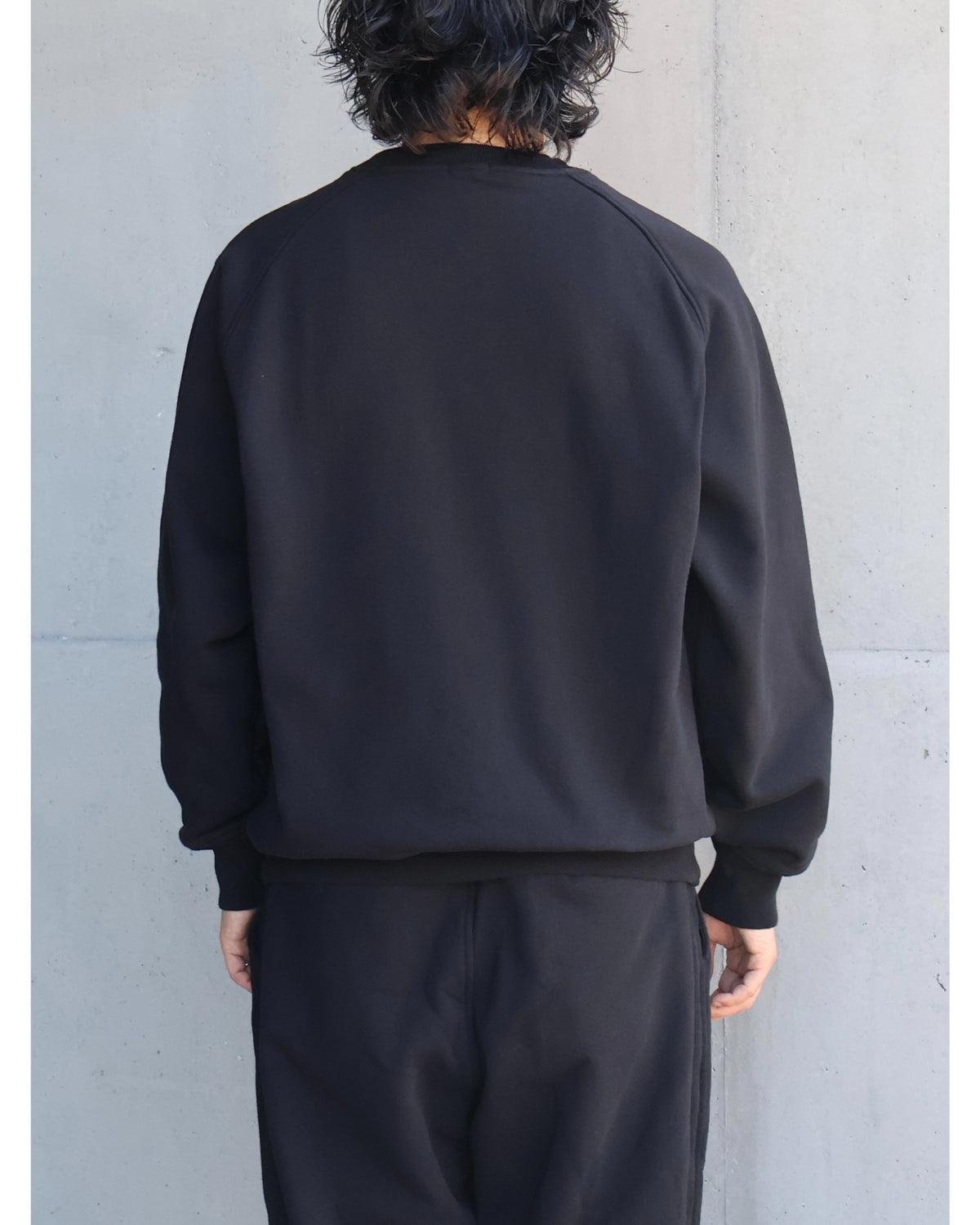 コットン裏毛 クルーネック BLACK