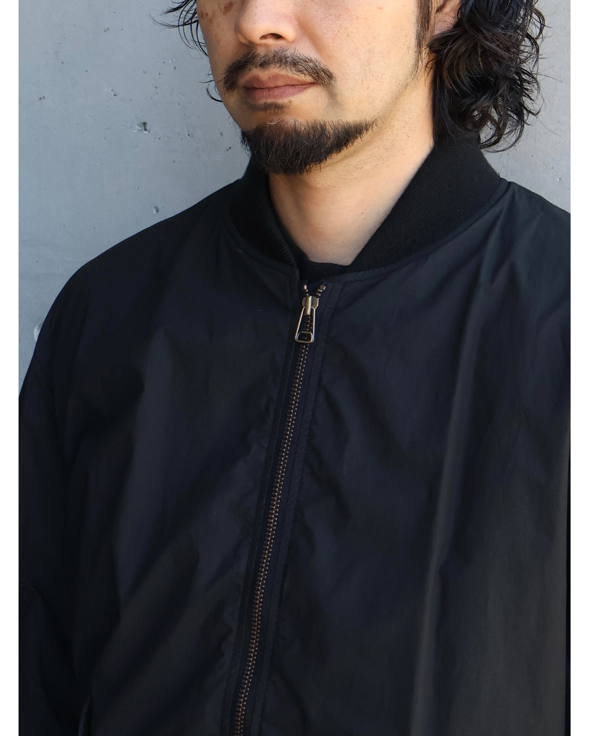 コットンナイロン ミリタリーブルゾン BLACK