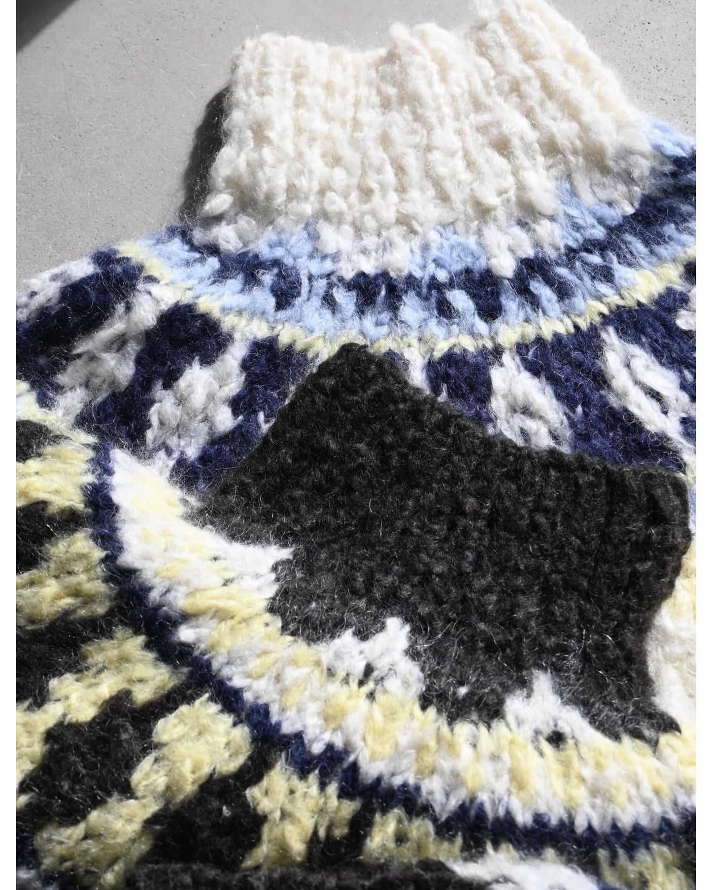 mohair blend hand-knit high-neck P/O