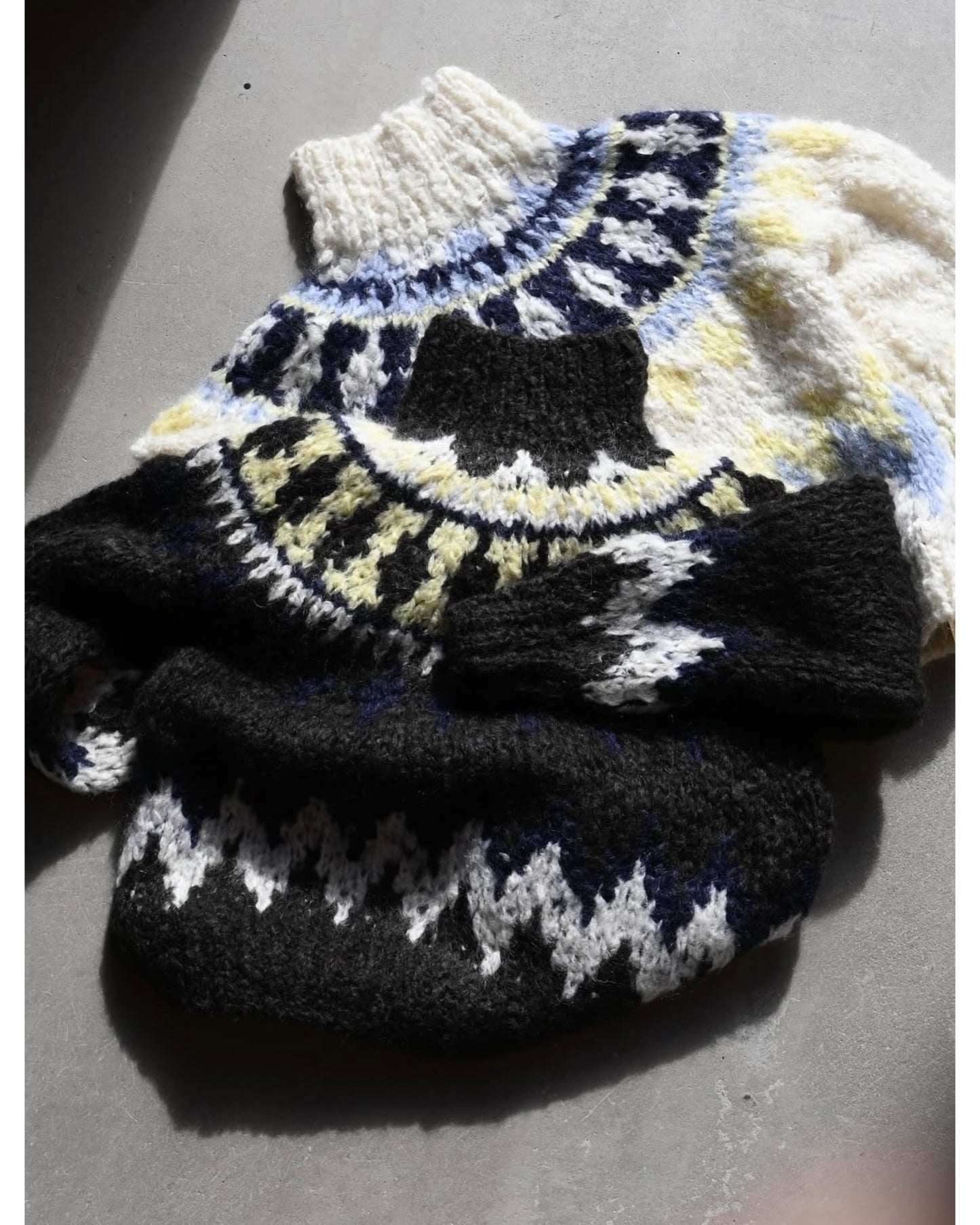 mohair blend hand-knit high-neck P/O