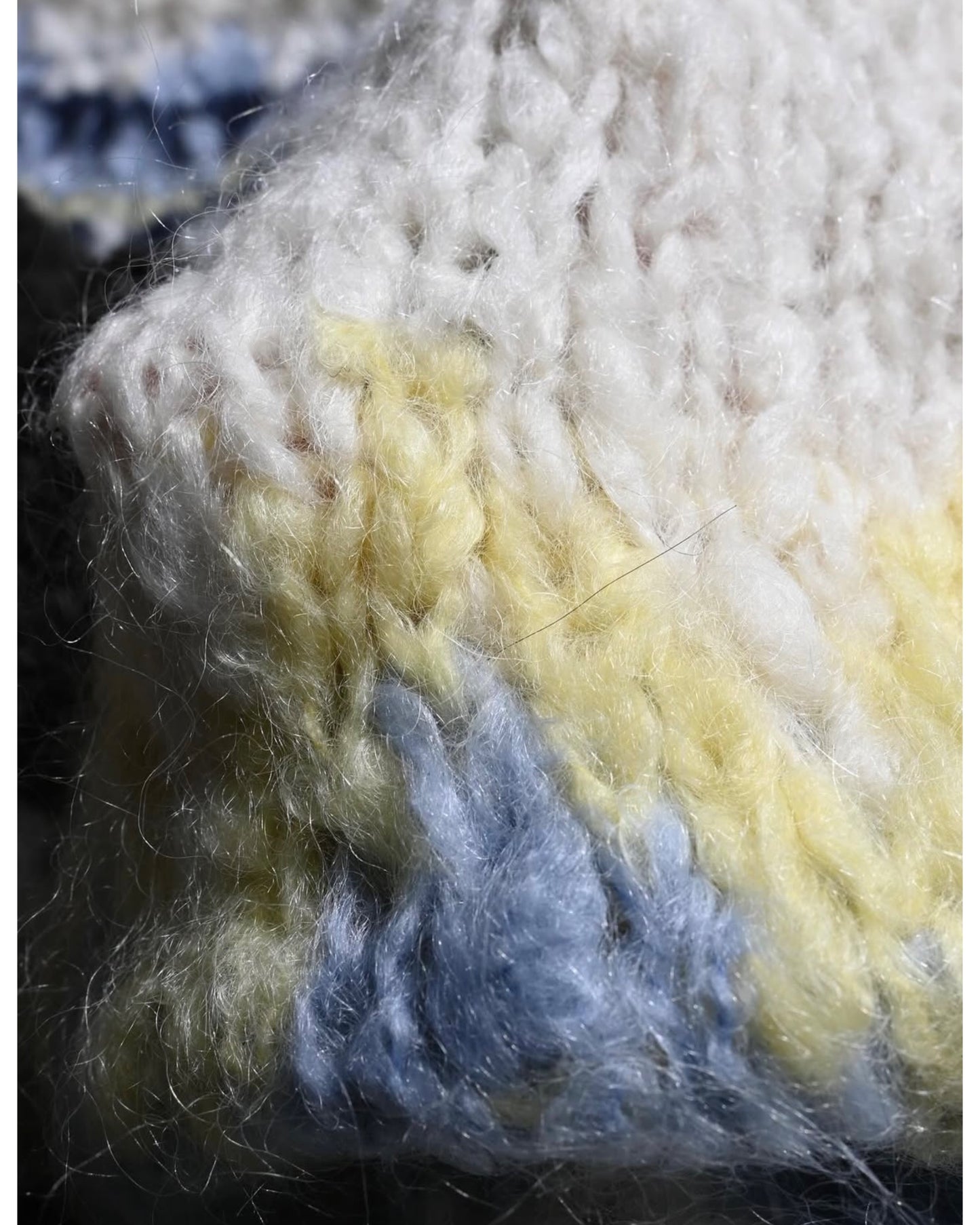mohair blend hand-knit high-neck P/O