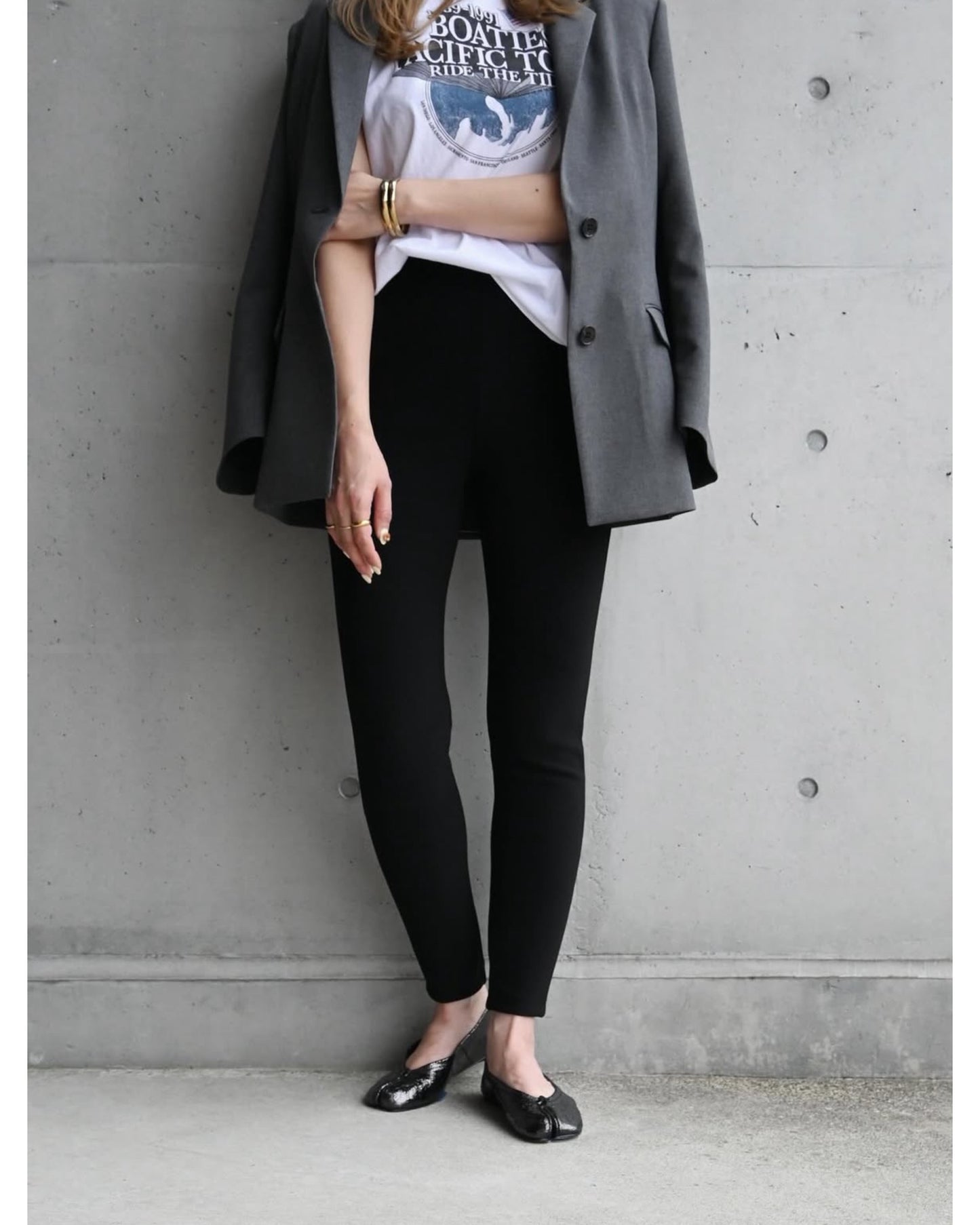 KNIT GEORGETTE LEGGINGS
