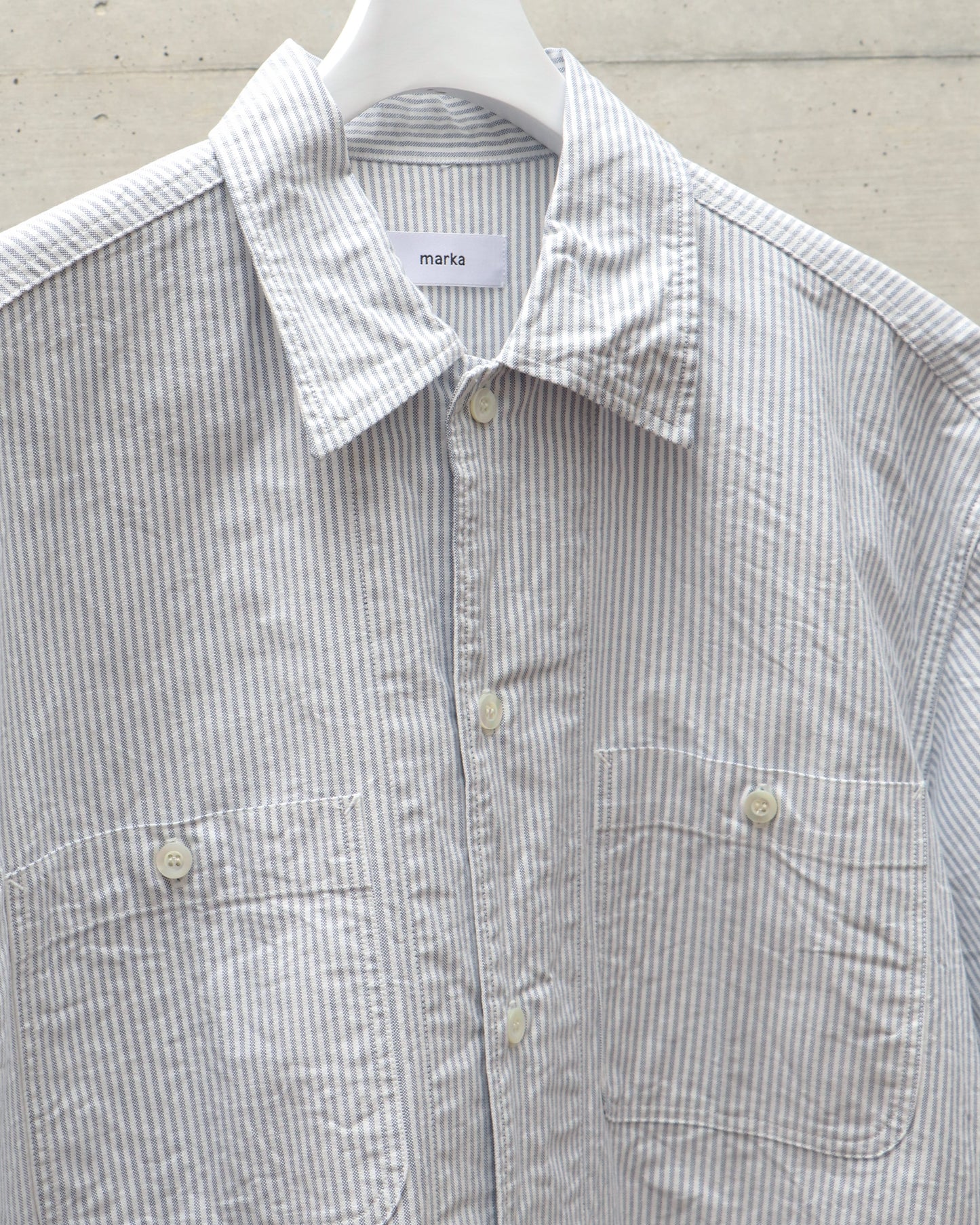 WORK SHIRT S/S NAVY STRIPE