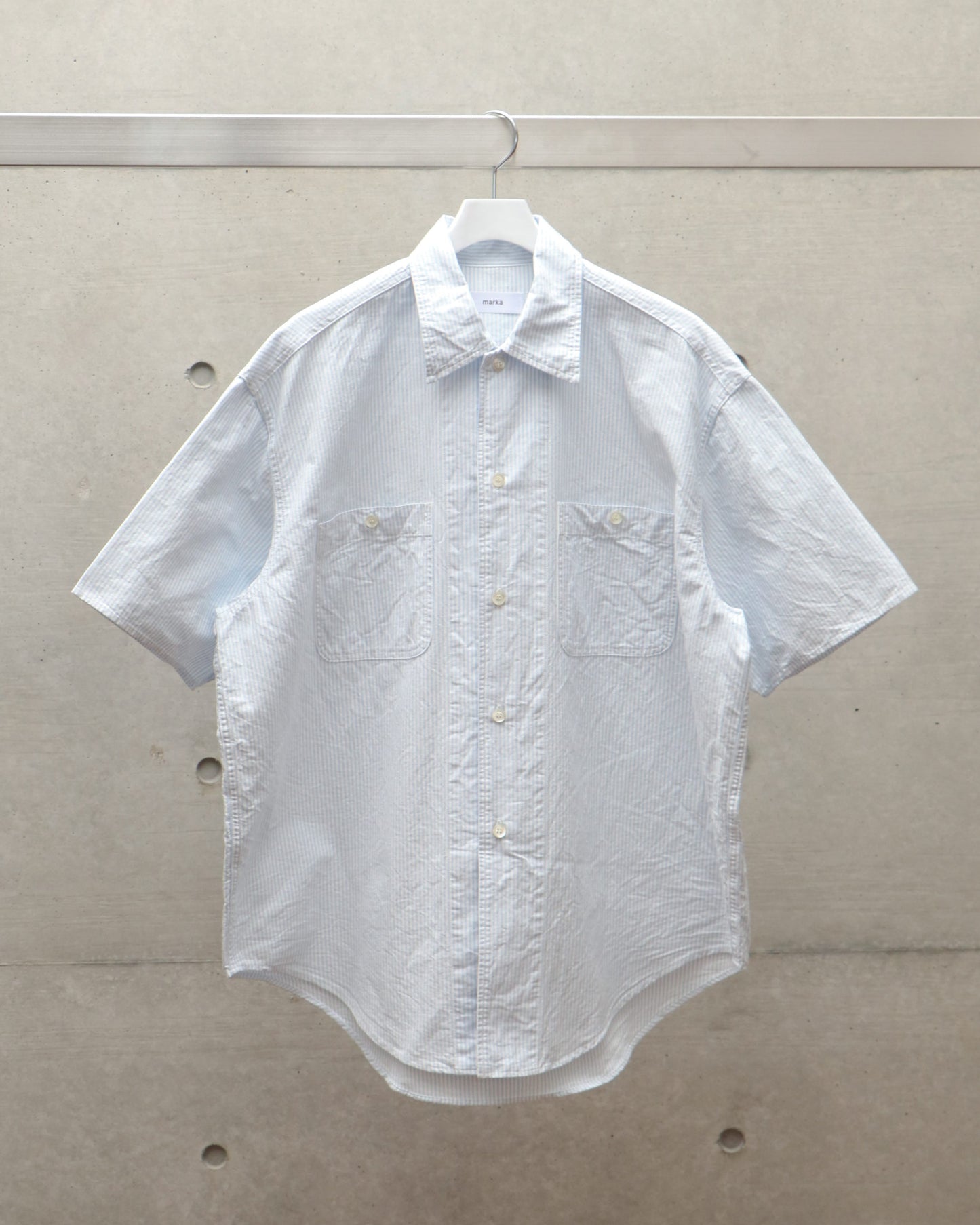 WORK SHIRT S/S SAX STRIPE