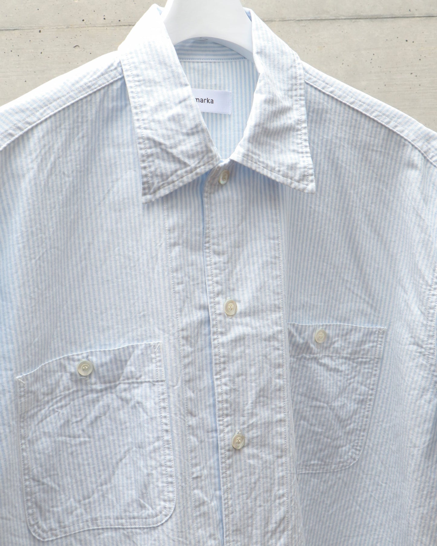 WORK SHIRT S/S SAX STRIPE