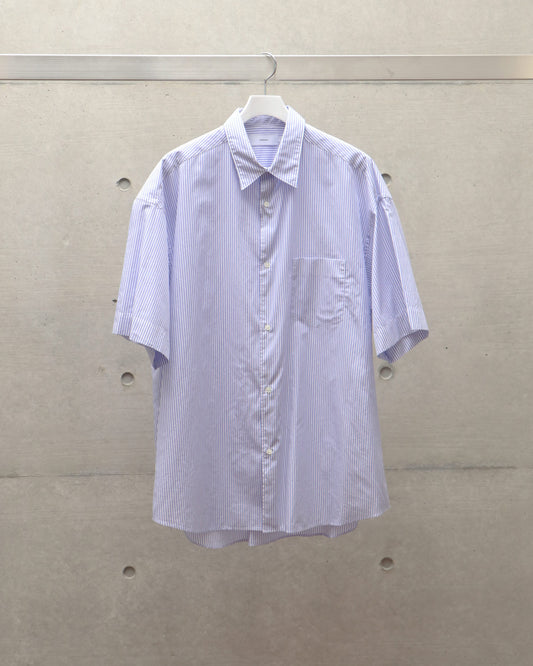Broad S/S Oversized Regular Collar Shirt VIOLET STRIPE