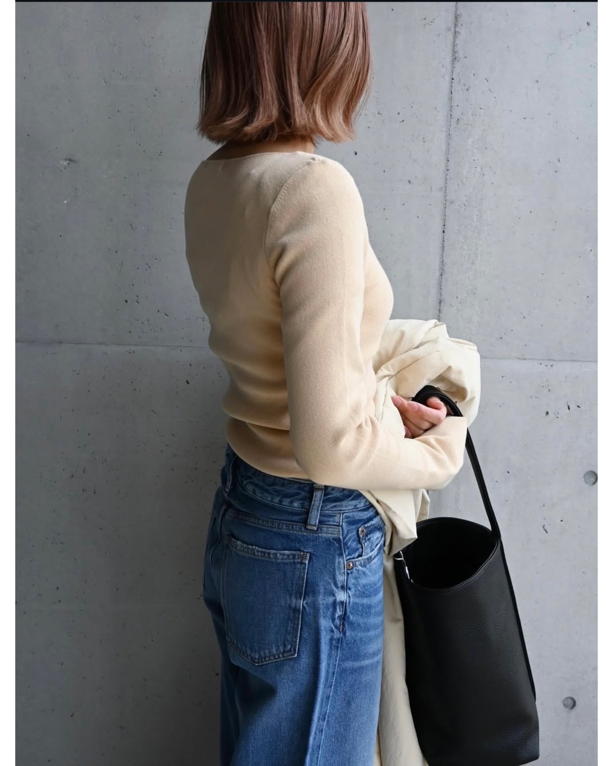 水越みさと着用　CLANE SHOULDER PADS KNIT TOPS SHOULDER PADS KNIT TOPS（ニット/セーター）｜CLANE（クラネ）の