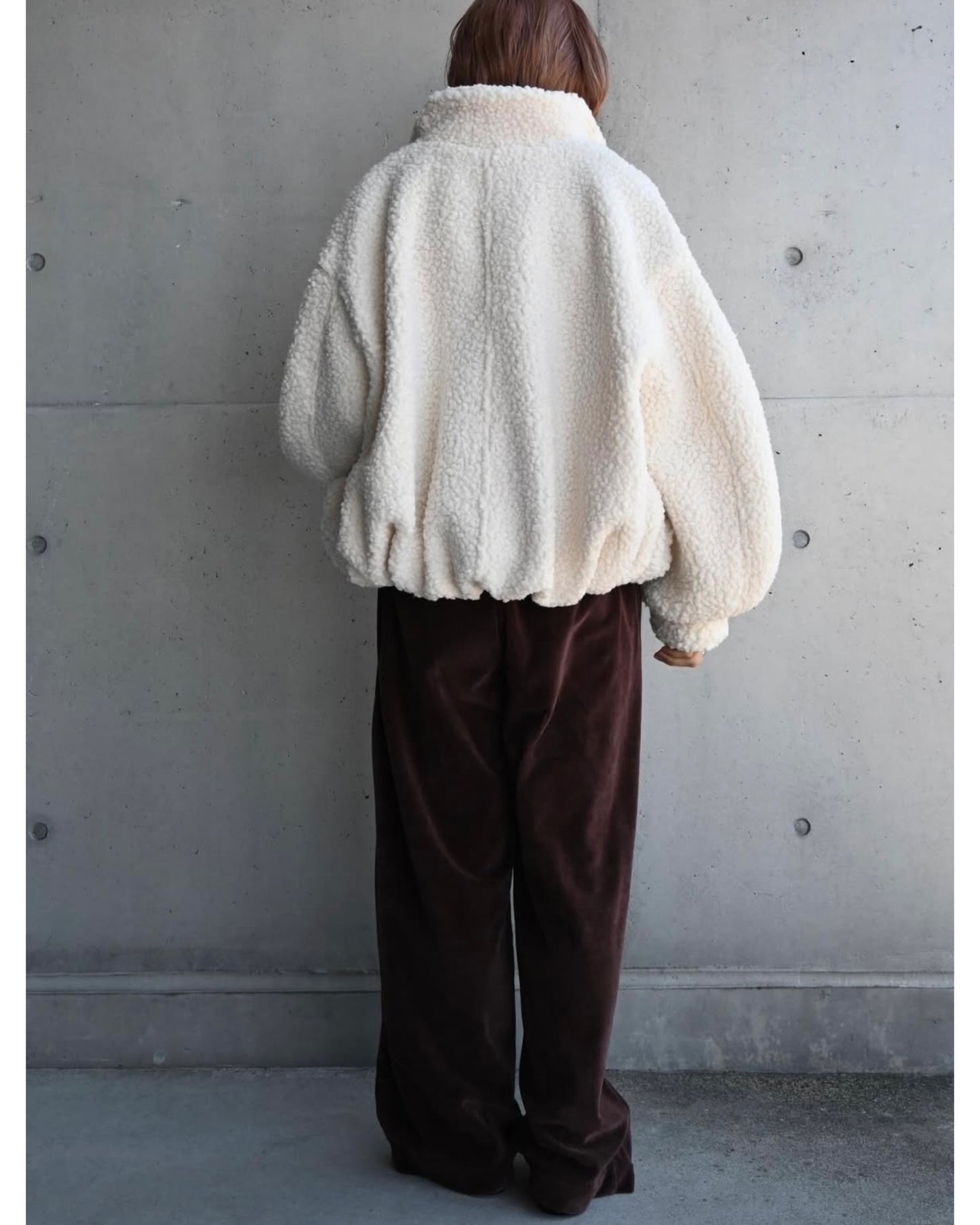 cotton velour wide pants