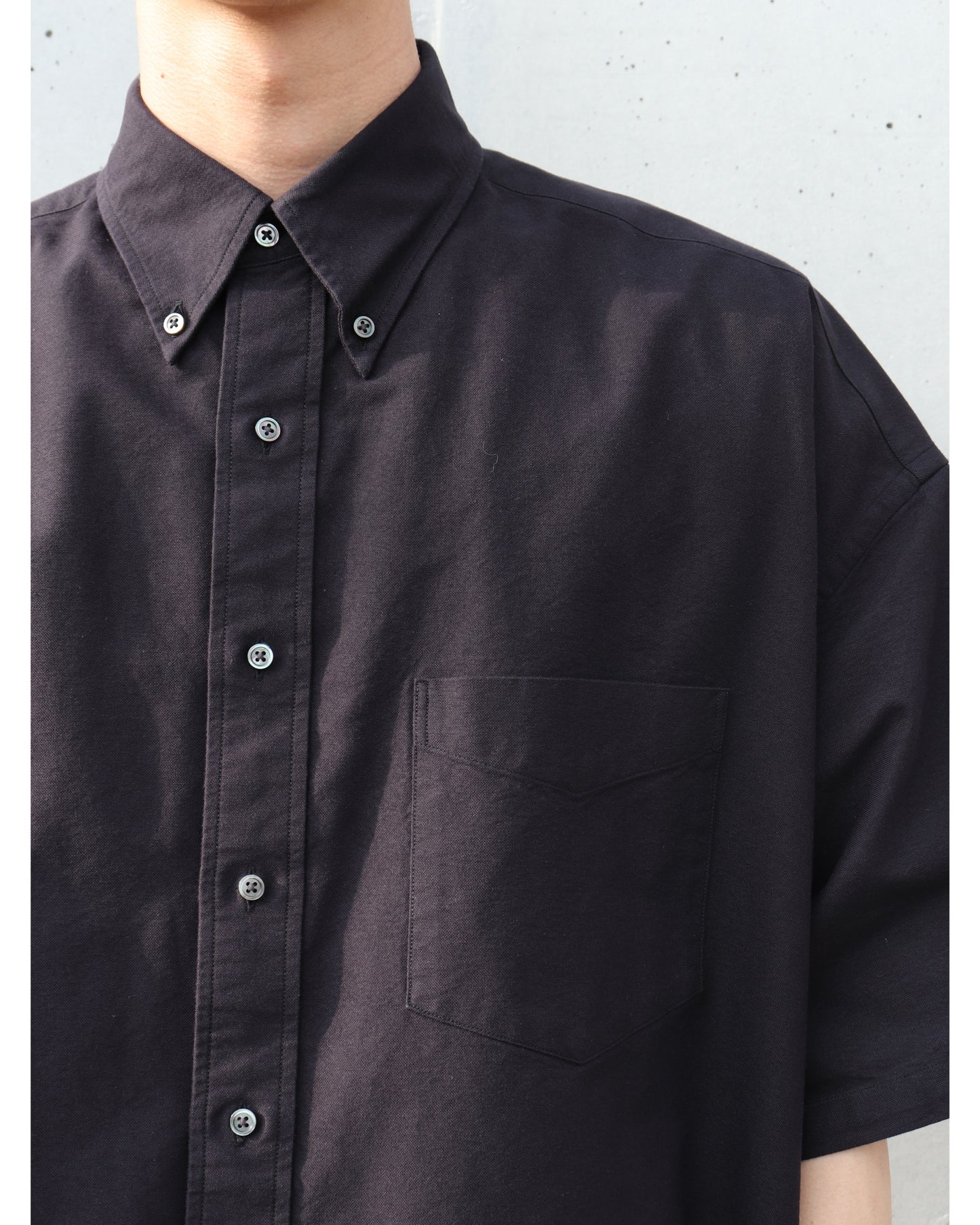 Oxford S/S Oversized B.D Shirt BLACK