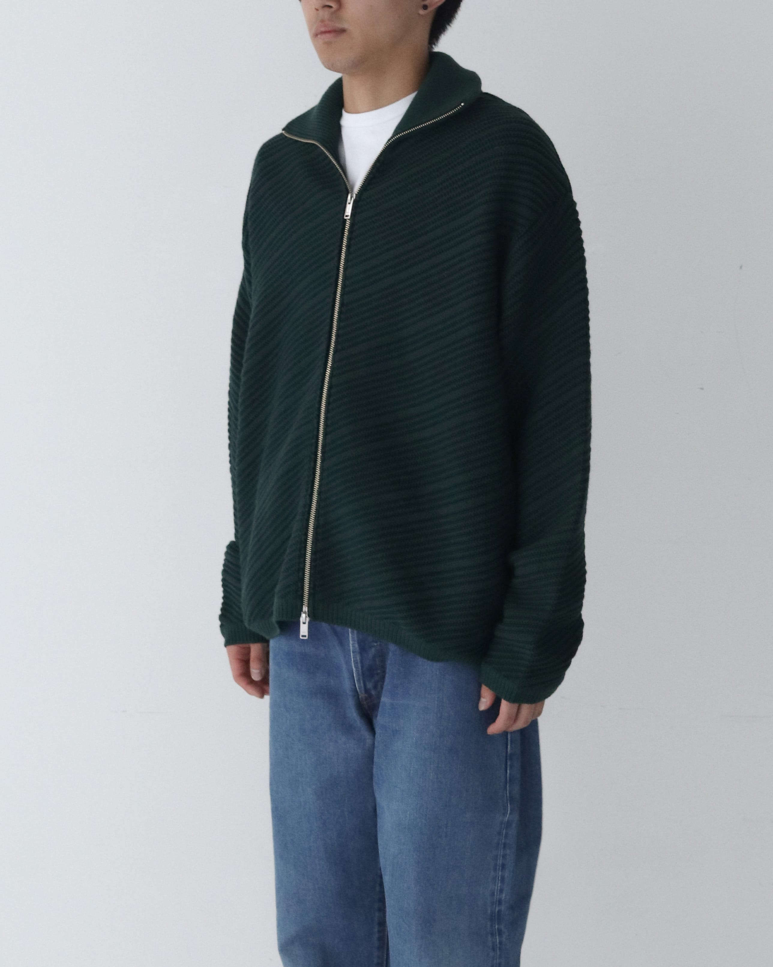 YOKE(ヨーク)BIAS BORDER DRIVERS KNIT GREEN