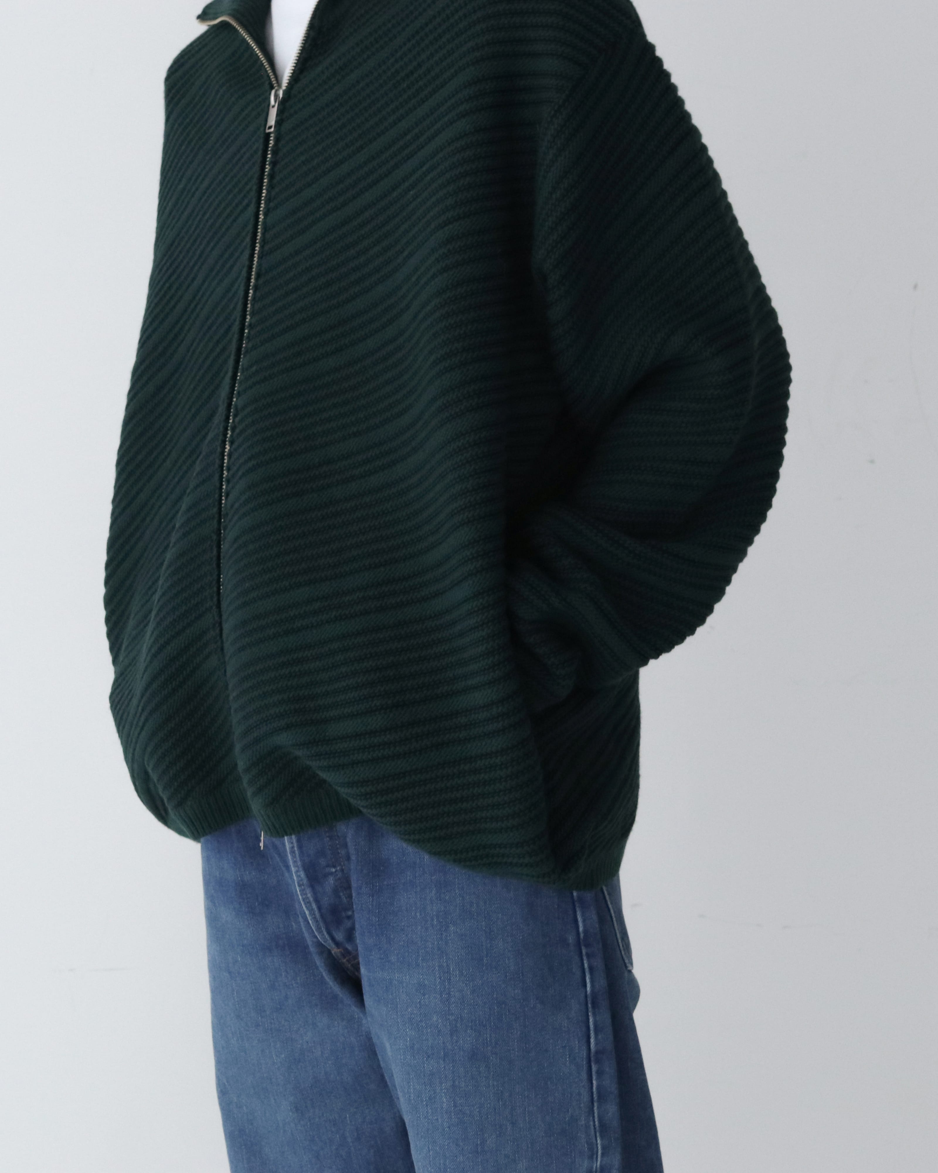 YOKE(ヨーク)BIAS BORDER DRIVERS KNIT GREEN