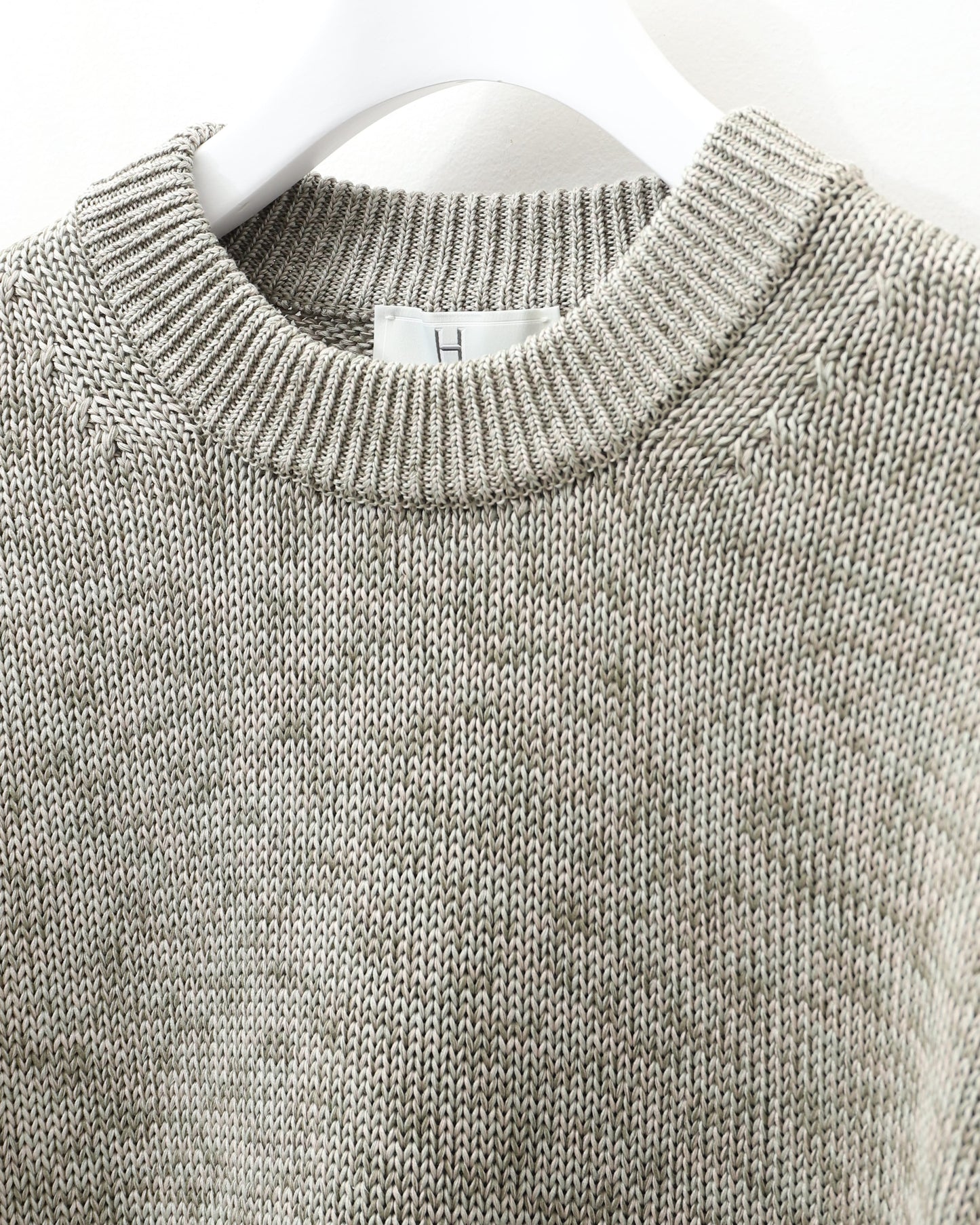 Washed cotton  Crewneck  OLIVE