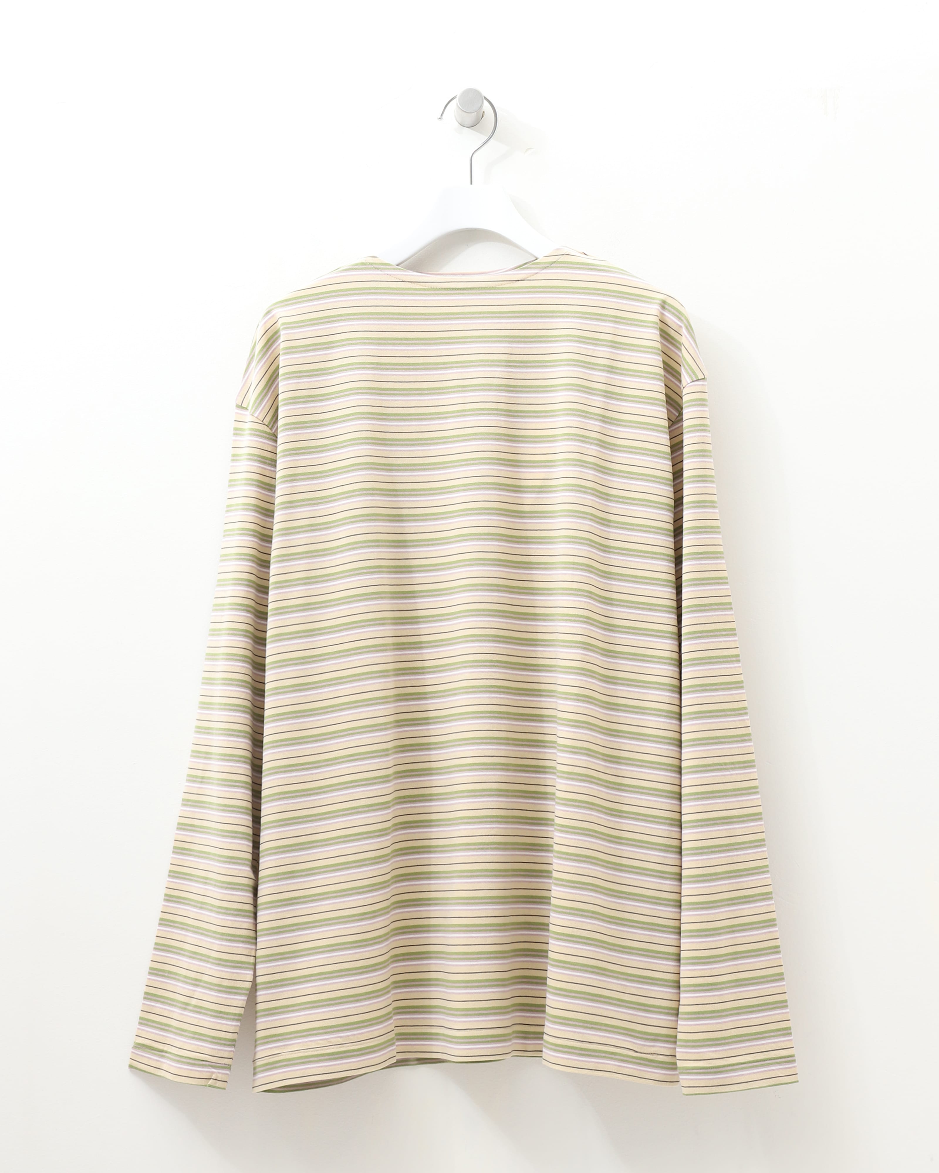 HARD TWIST COTTON BORDER BOAT NECK L/S TEE BEIGE BORDER – TIME ...