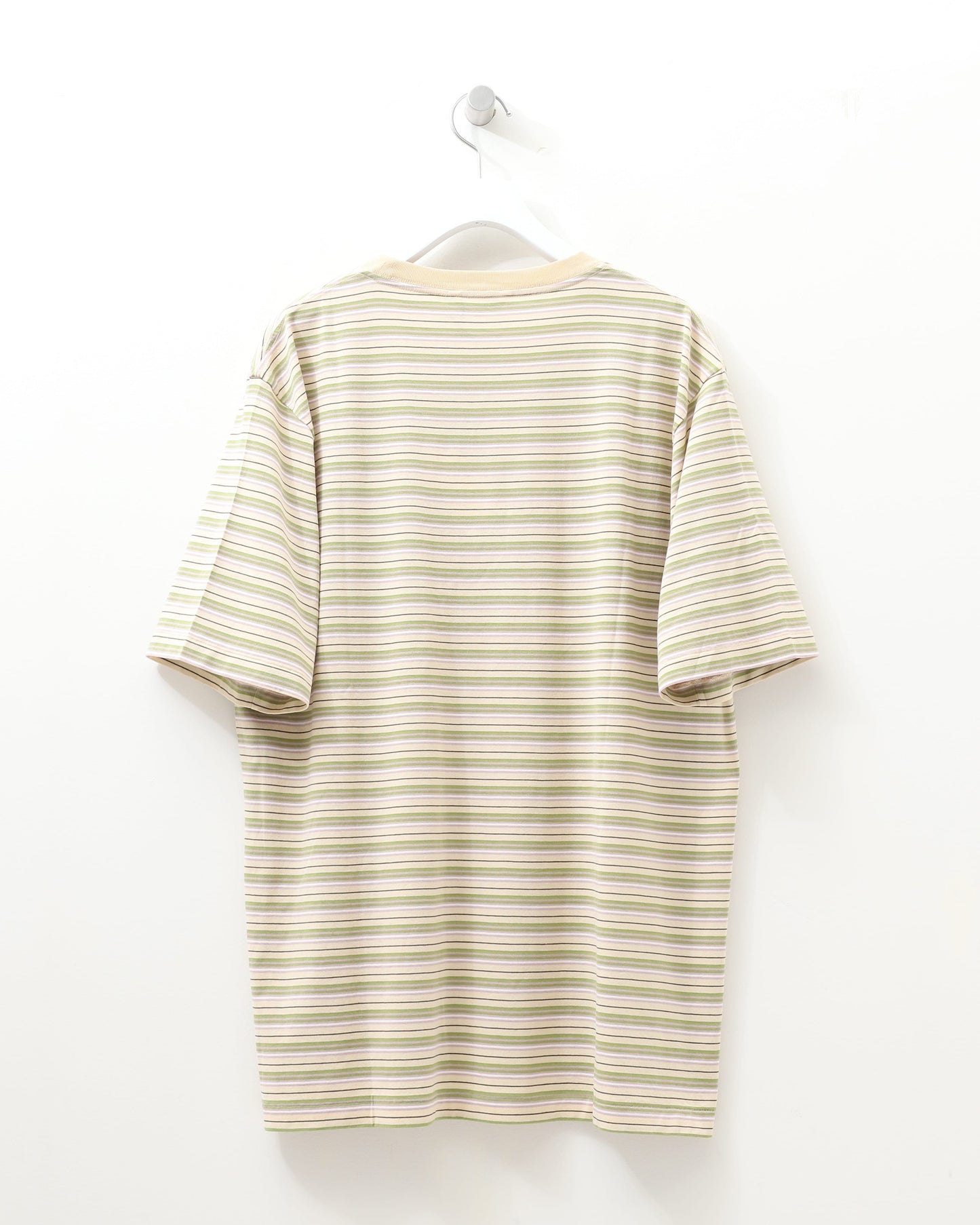 HARD TWIST COTTON BORDER TEE BEIGE BORDER