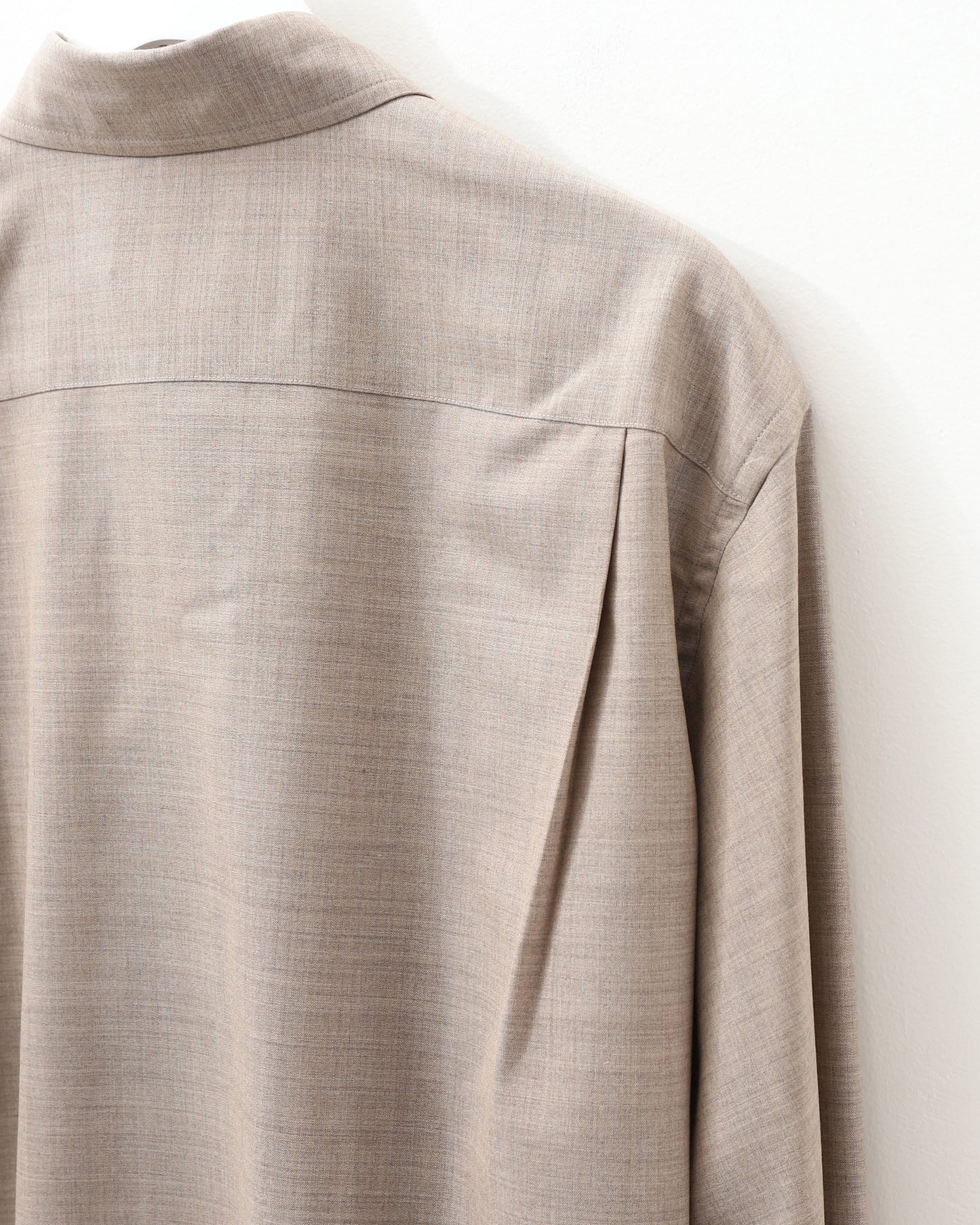 SUPER FINE TROPICAL WOOL SHIRT TOP GRAY BEIGE