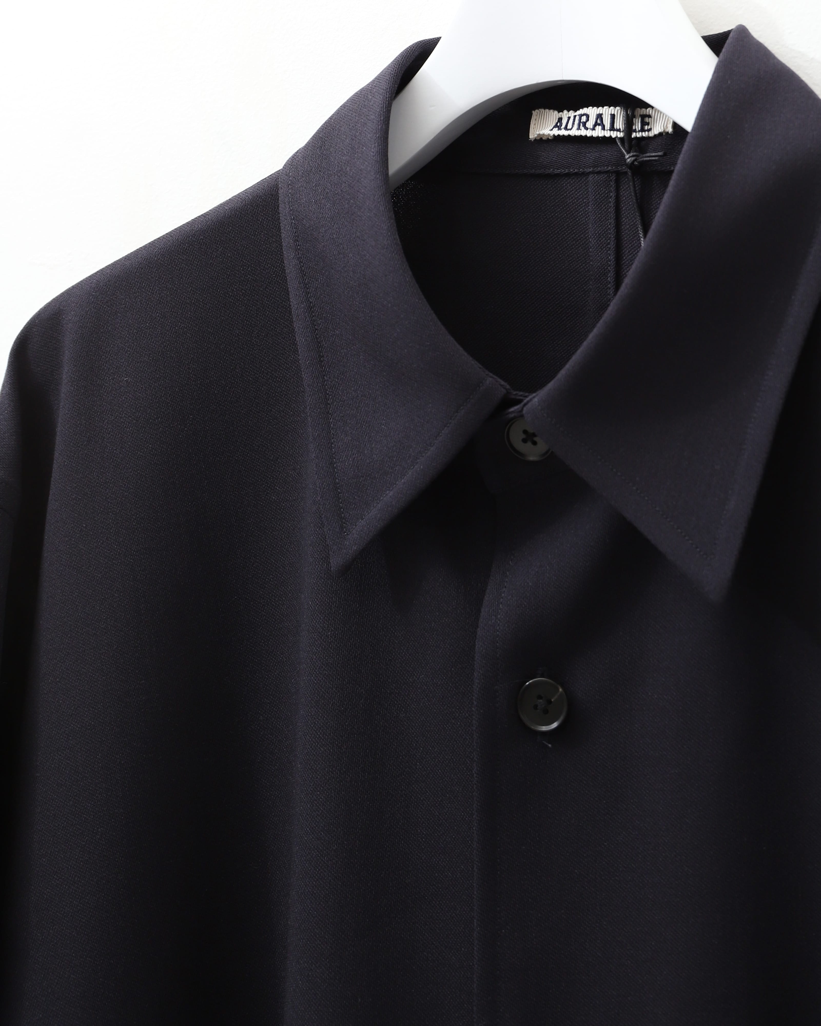 HARD TWIST WOOL DOBBY SHIRT DARK NAVY – TIME AFTER TIME