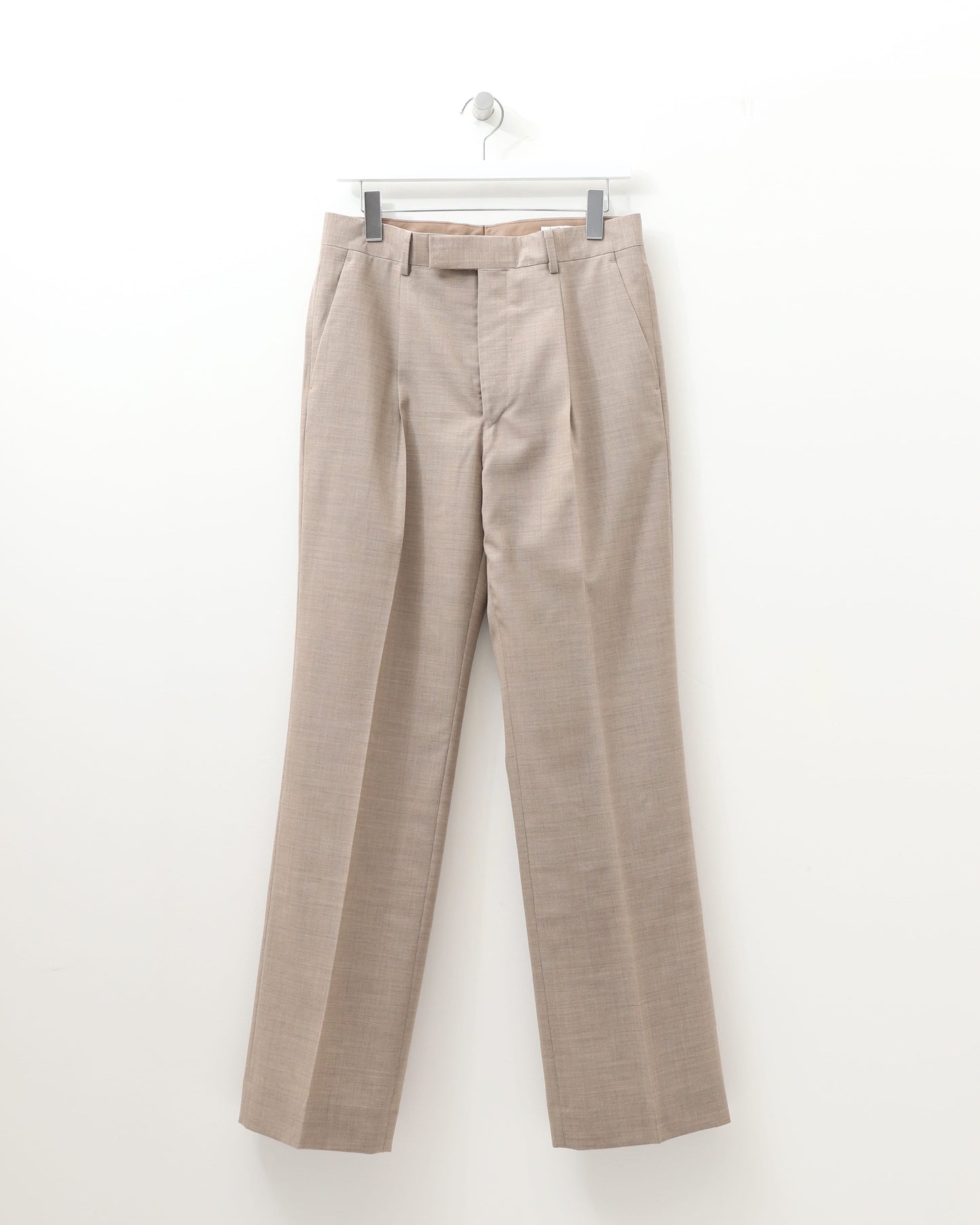 SUPER FINE TROPICAL WOOL SLACKS TOP GRAY BEIGE