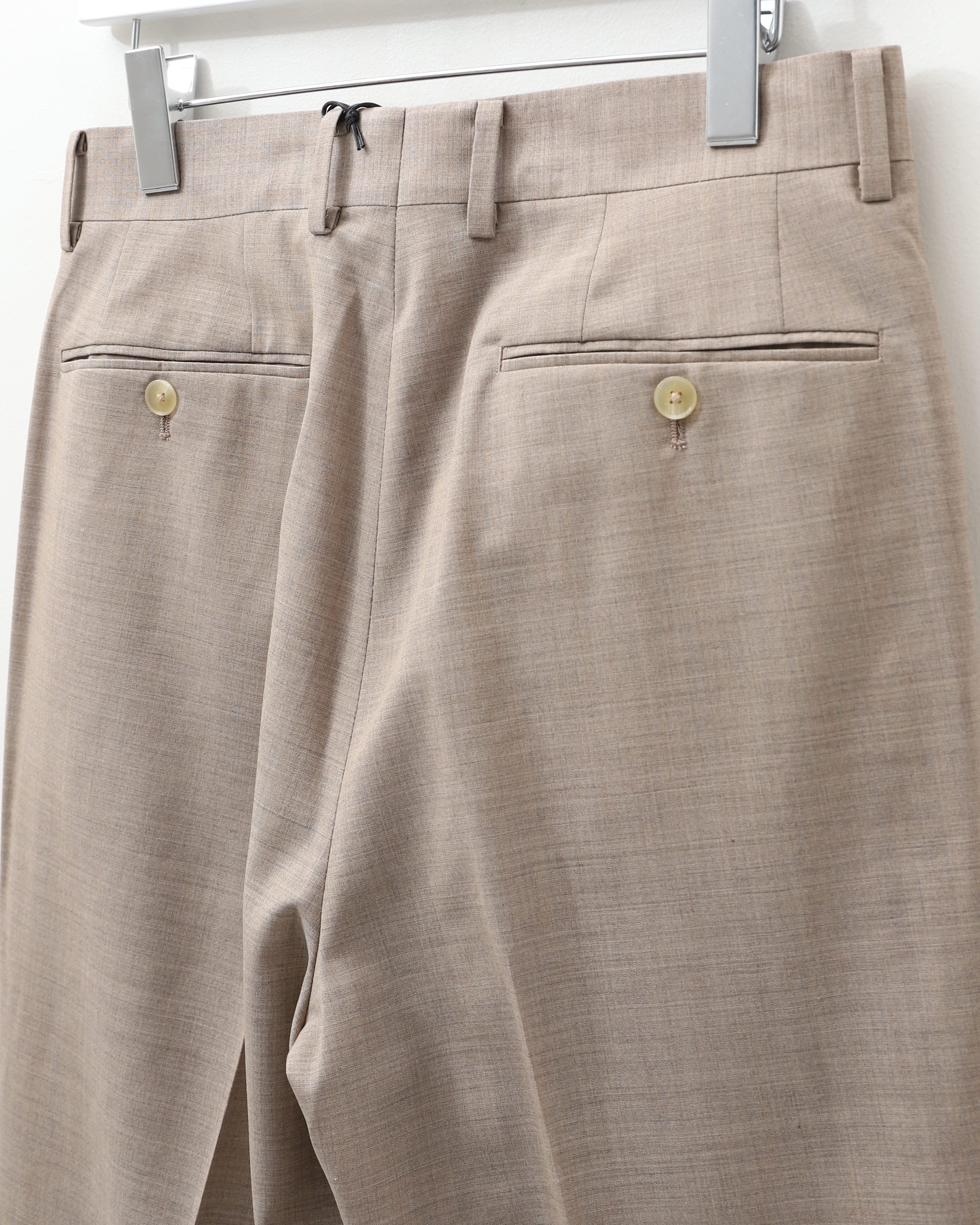 SUPER FINE TROPICAL WOOL SLACKS TOP GRAY BEIGE – TIME AFTER TIME