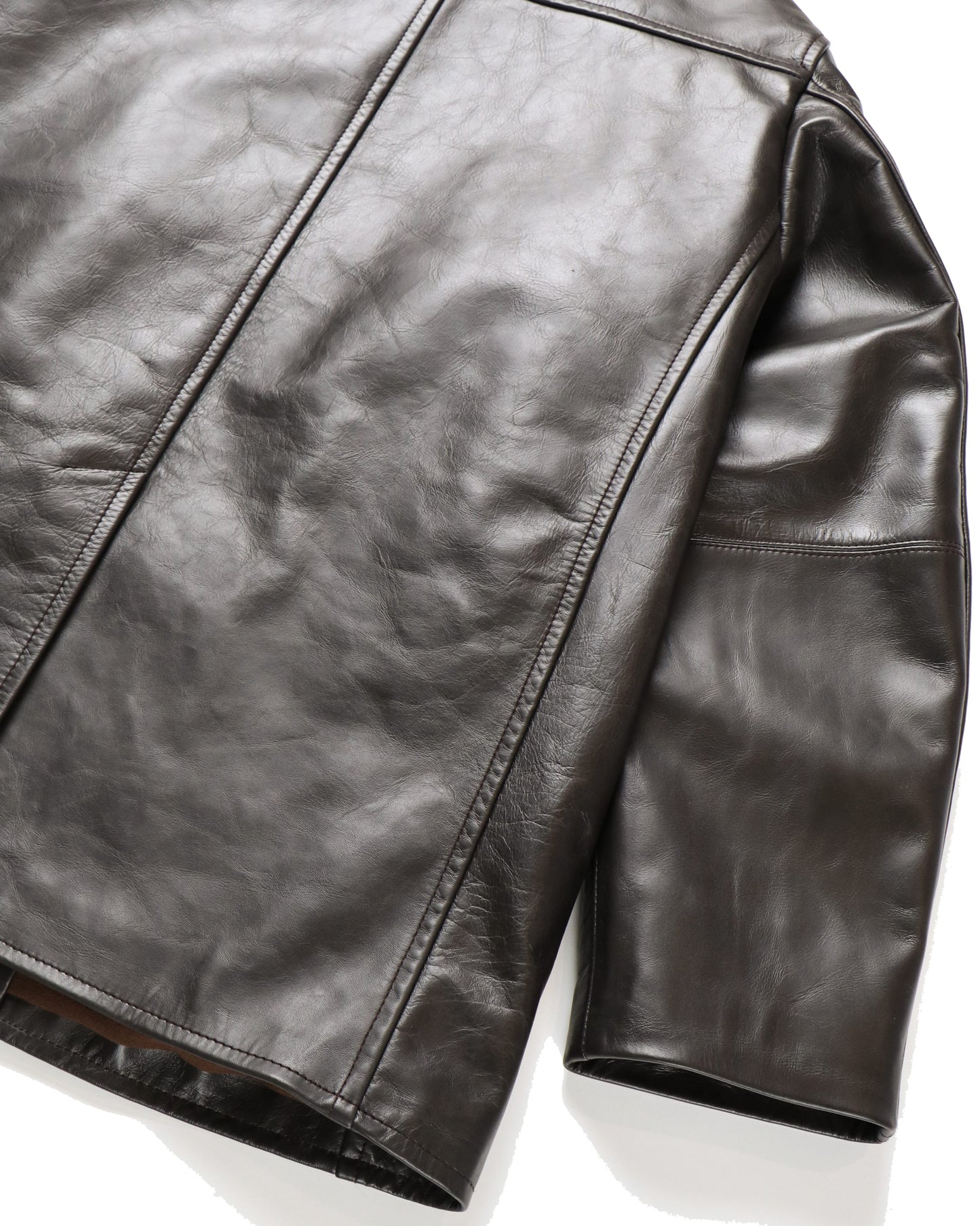 LEATHER COAT DARK BROWN