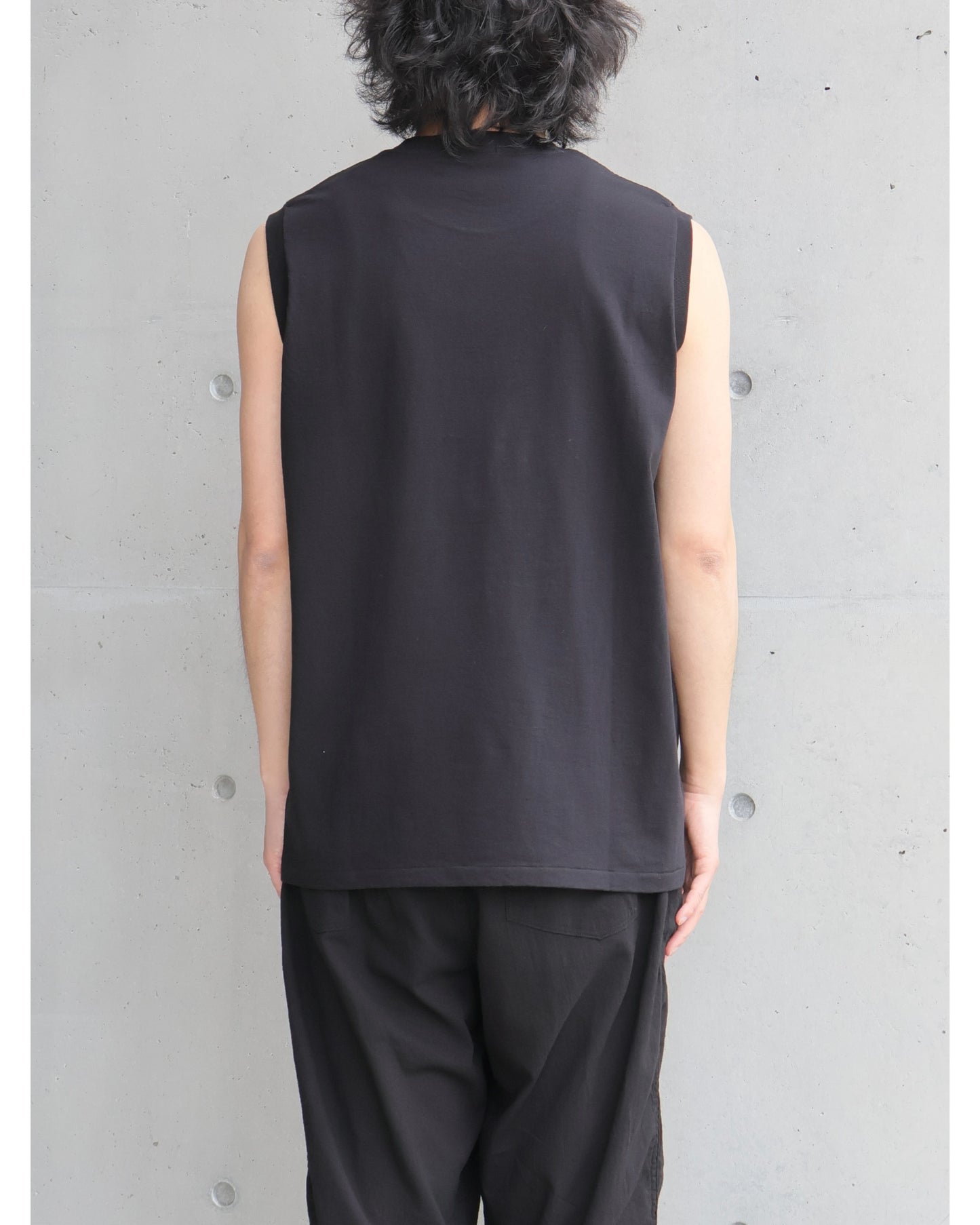 コットンジャージ ノースリーブ BLACK