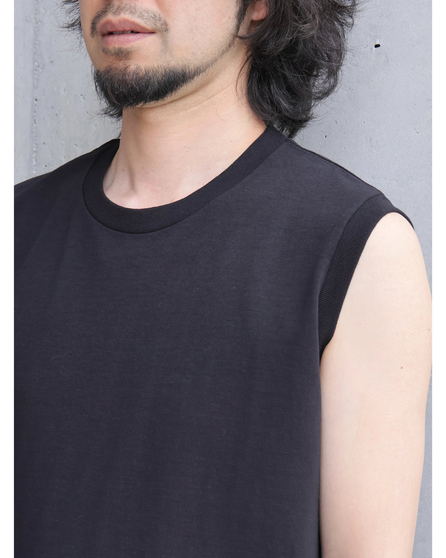 コットンジャージ ノースリーブ BLACK