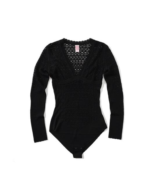 LACE KNIT V-NECK BODYSUITS