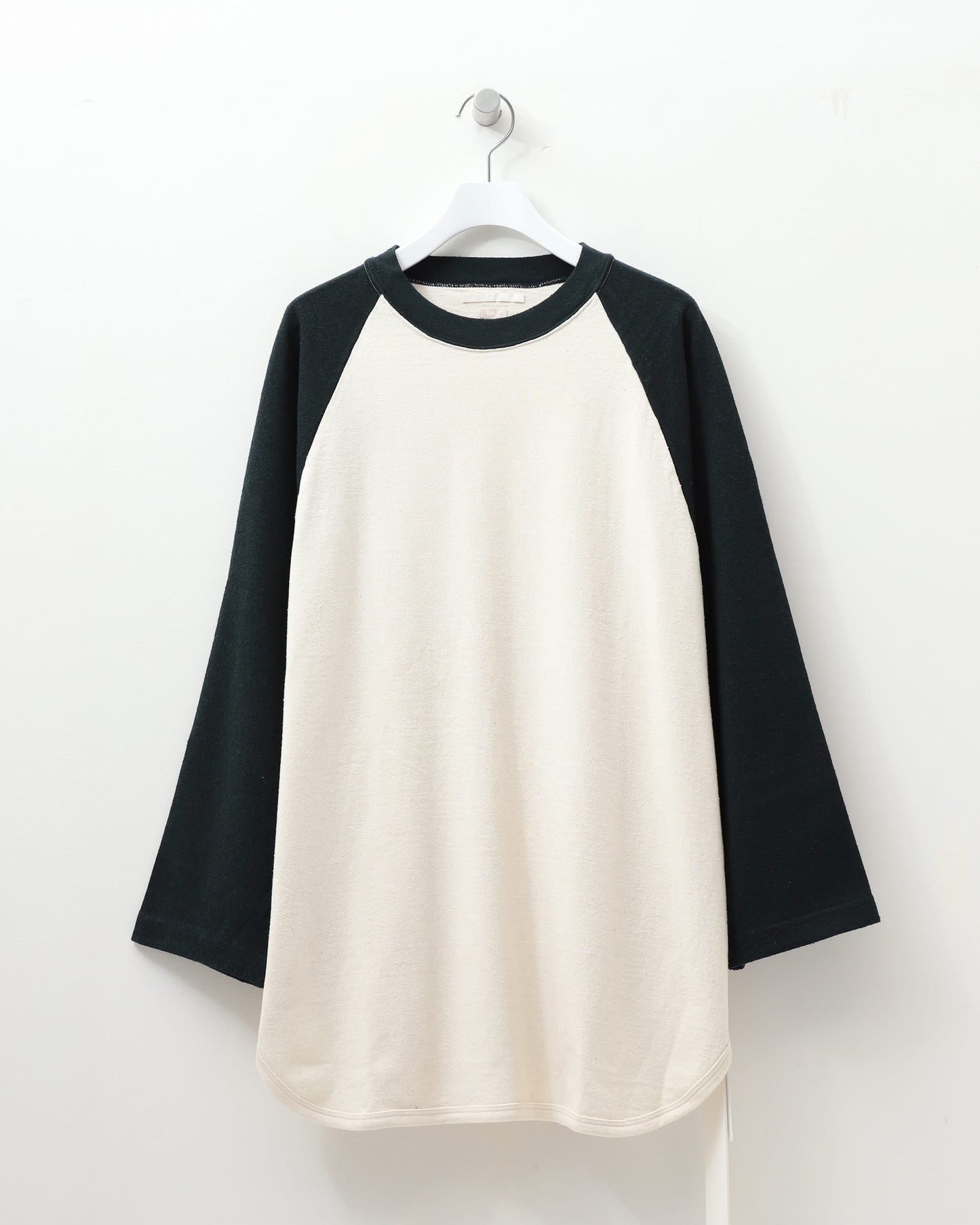 Co/Silk Nep Baseball Raglan Tee IVOLY-BODY×DARKGREEN