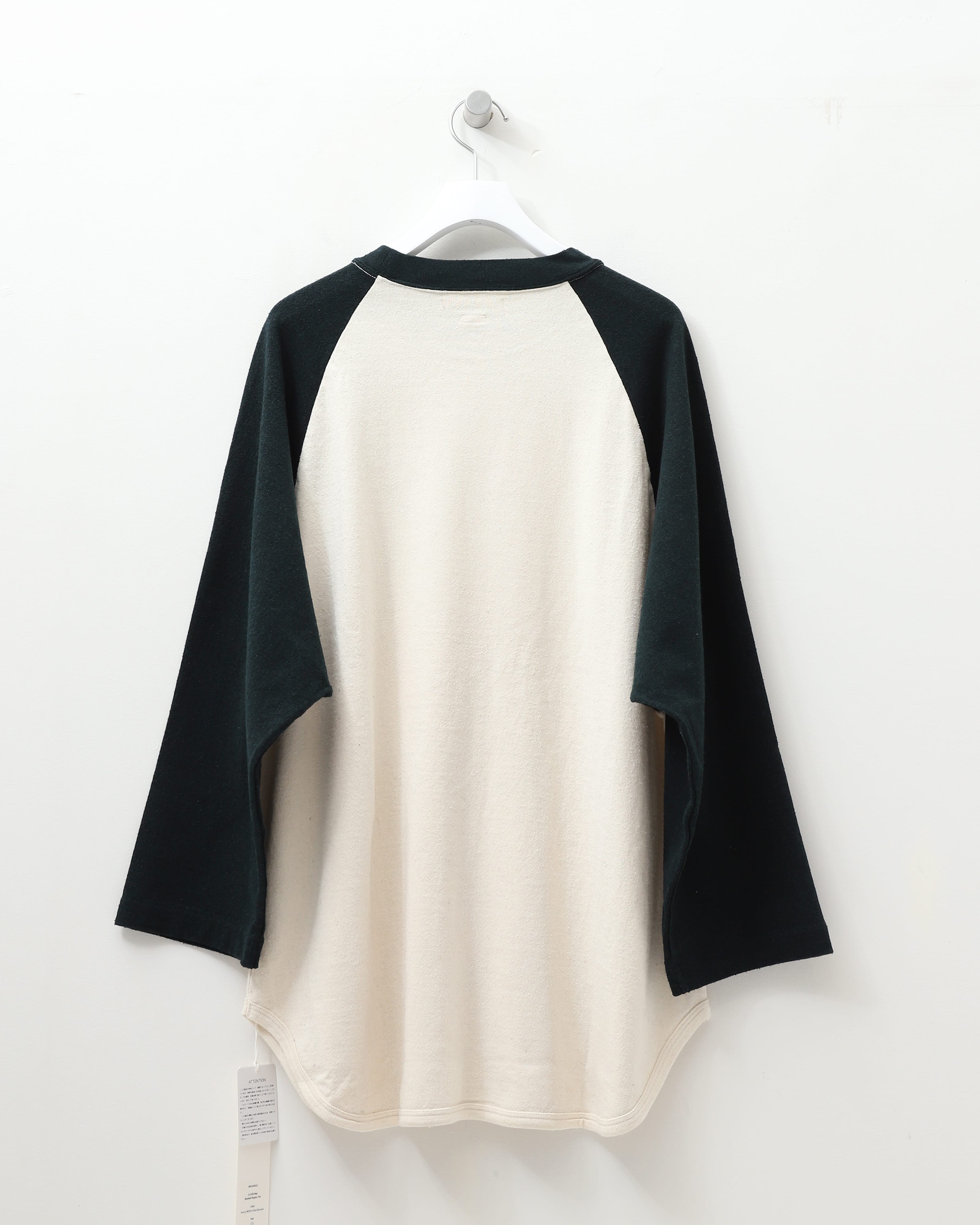 Co/Silk Nep Baseball Raglan Tee IVOLY-BODY×DARKGREEN – TIME AFTER TIME