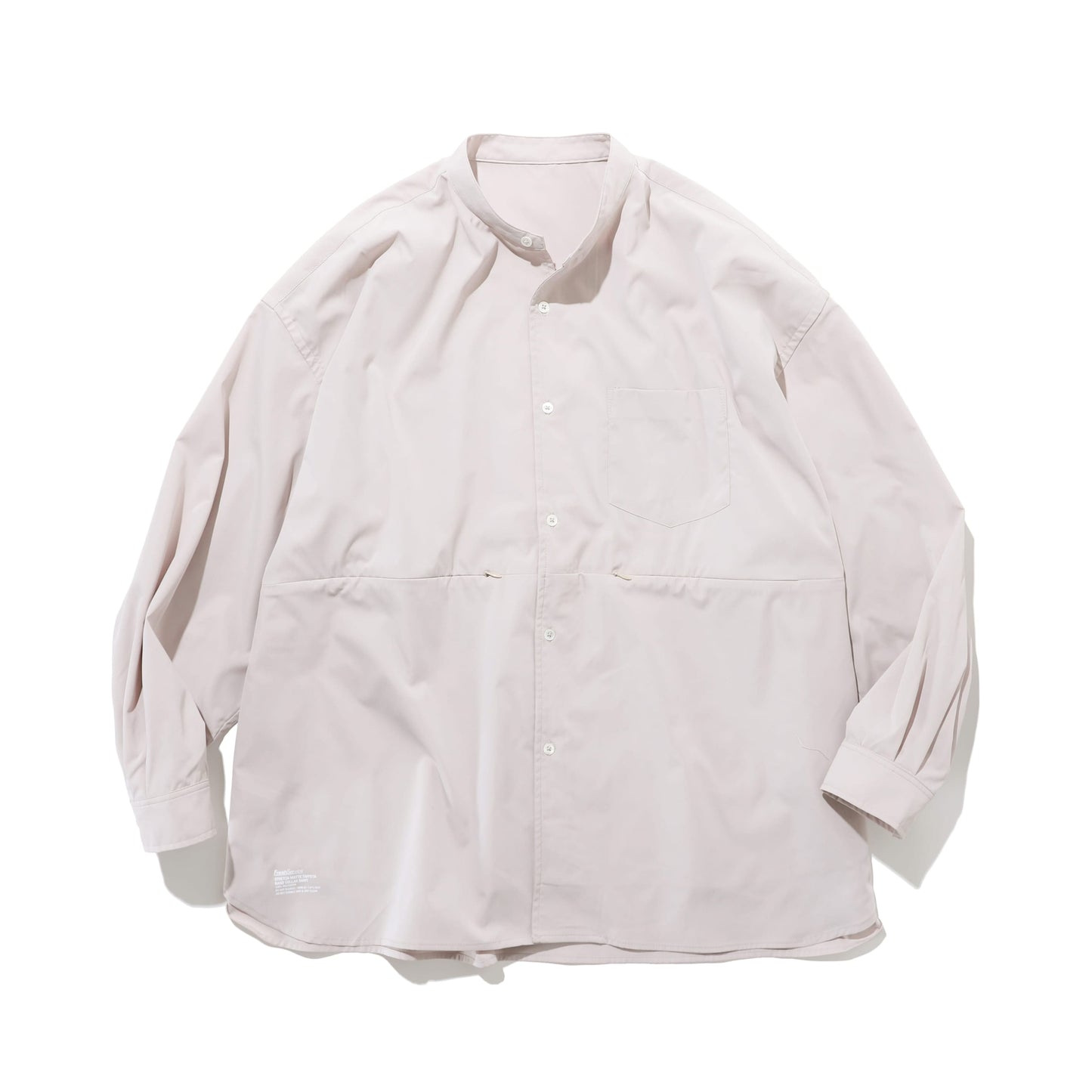 STRETCH MATTE TAFFETA BAND COLLAR SHIRT