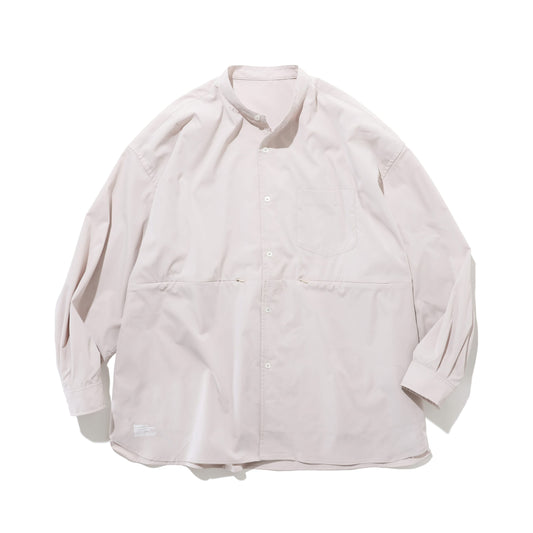 STRETCH MATTE TAFFETA BAND COLLAR SHIRT