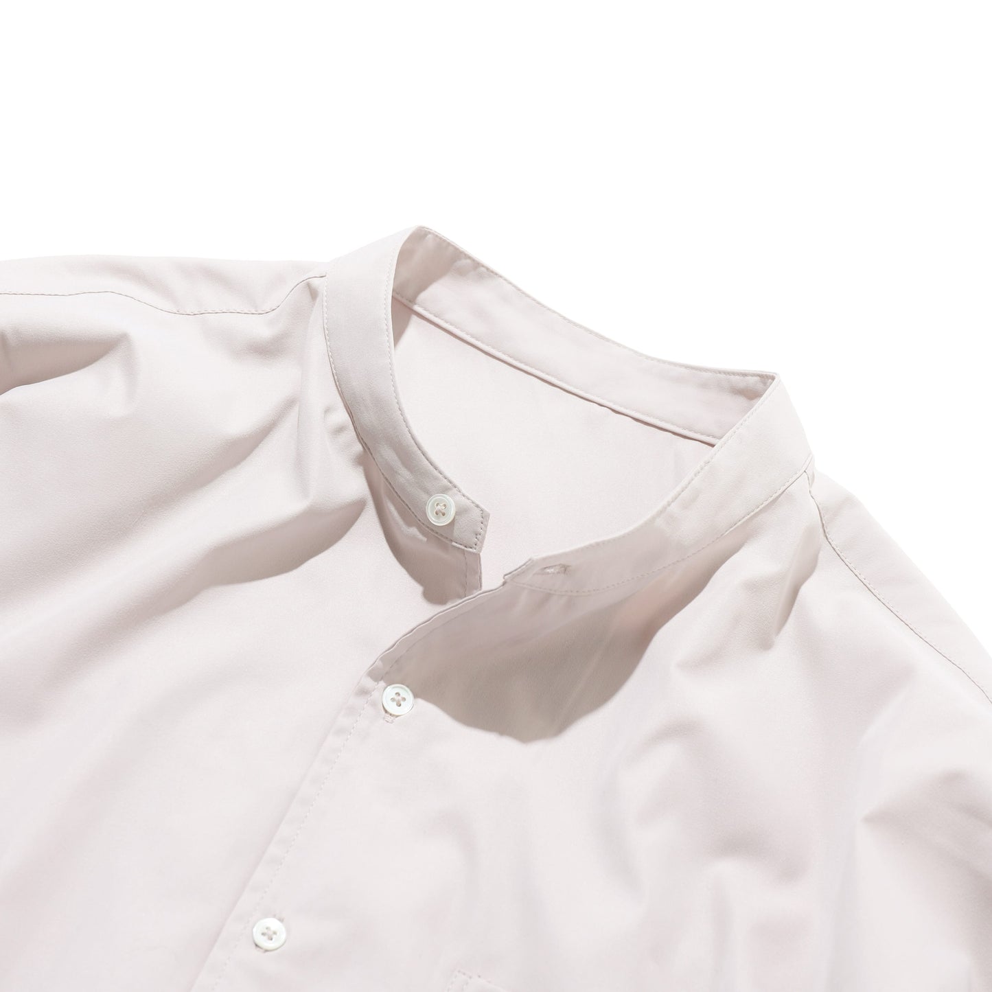 STRETCH MATTE TAFFETA BAND COLLAR SHIRT