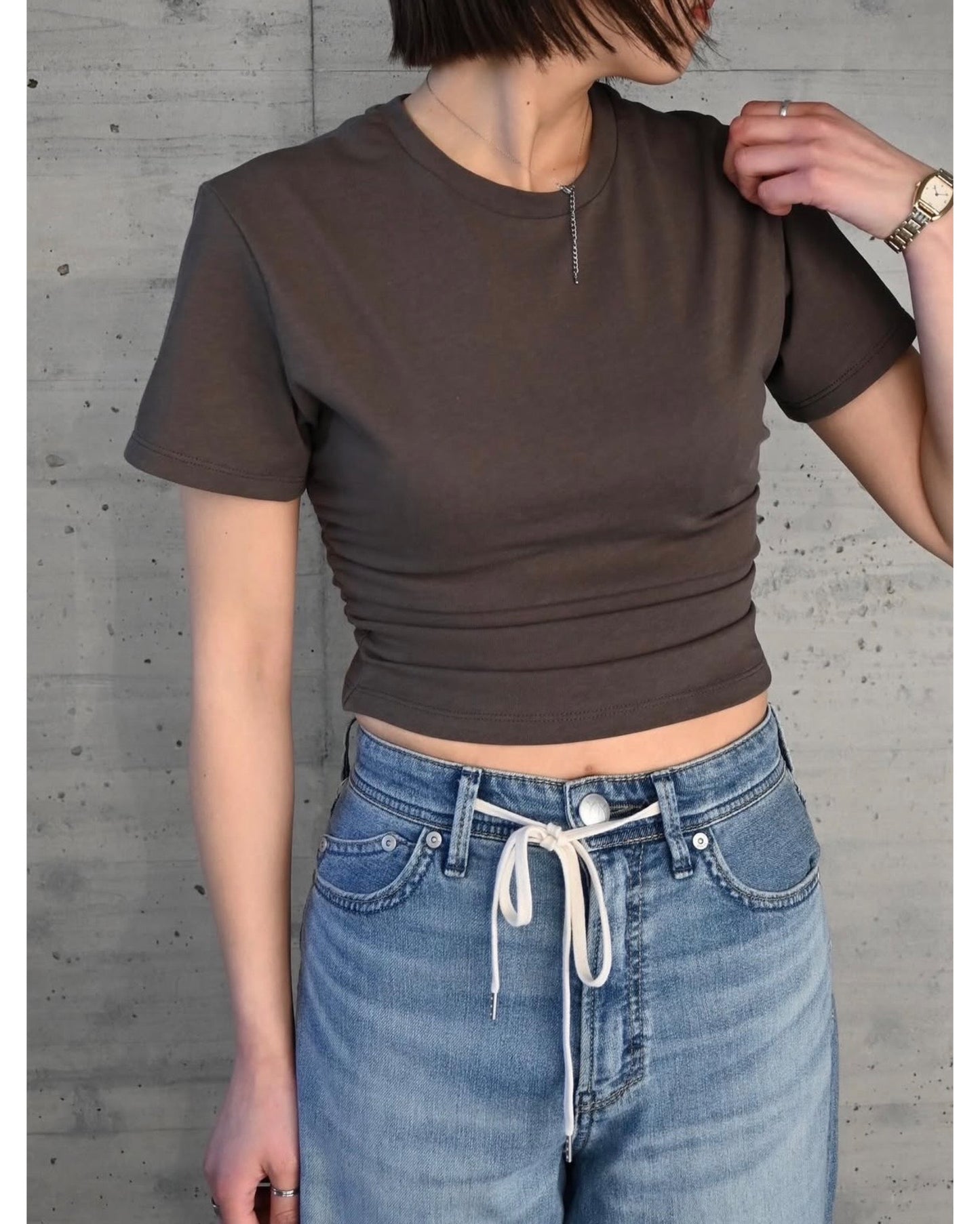 SHIRRED HEM COMPACT TOPS