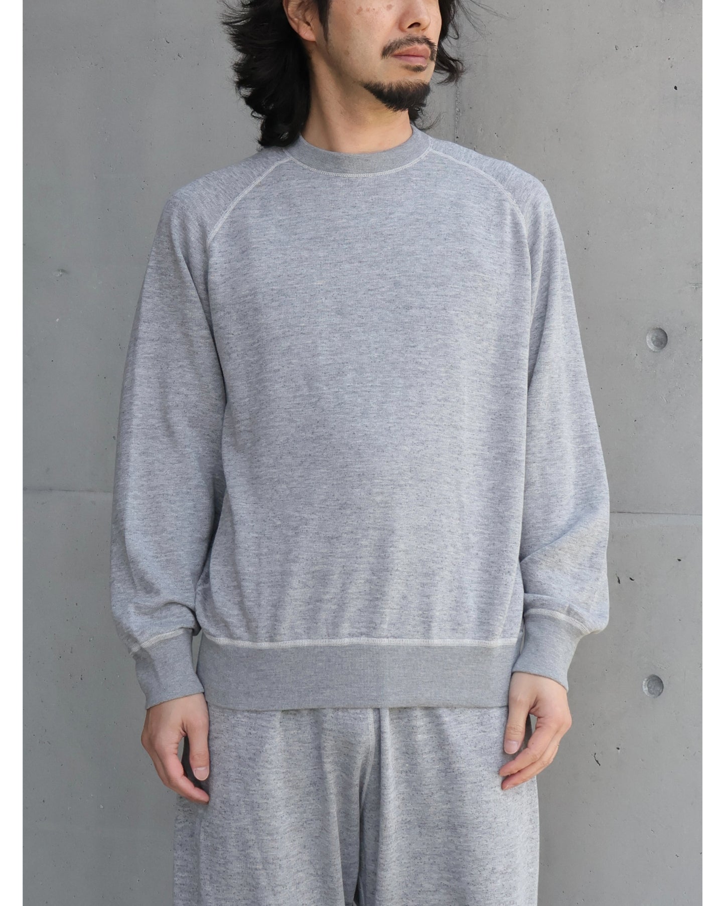 グレー裏毛 クルーネック GRAY