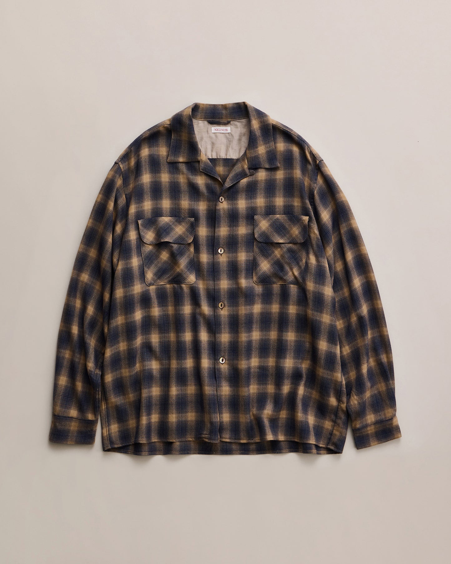 C.HUFFAM(S140sオンブレロッヂシャツ) BEIGE