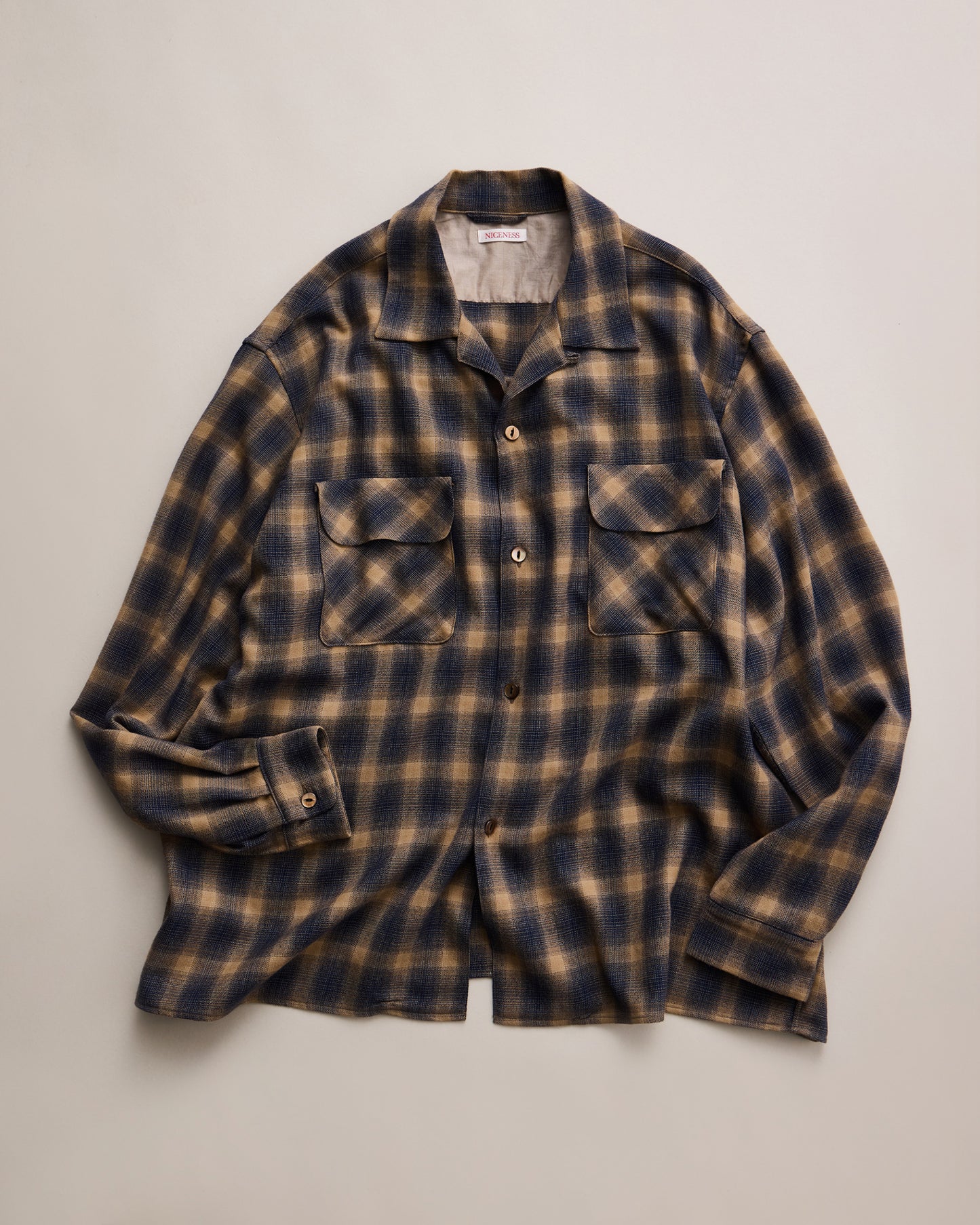 C.HUFFAM(S140sオンブレロッヂシャツ) BEIGE