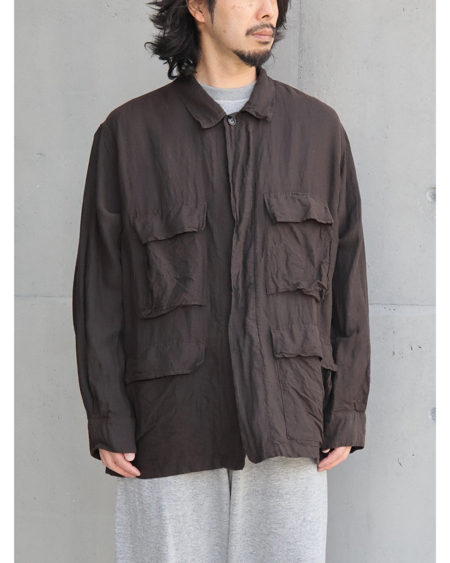 シルクコットン B.D.U.ジャケット BROWN