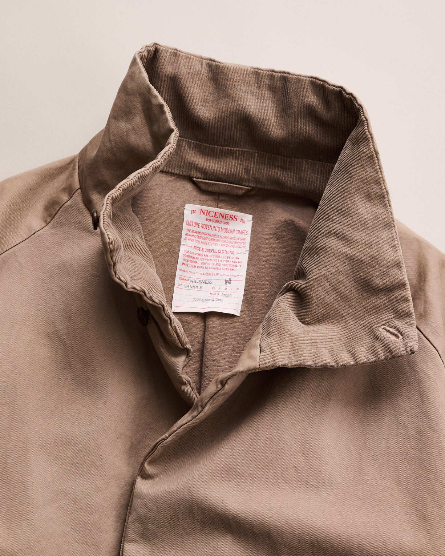 E.CALDER(プレミアムピマツイルローバーコート) BEIGE