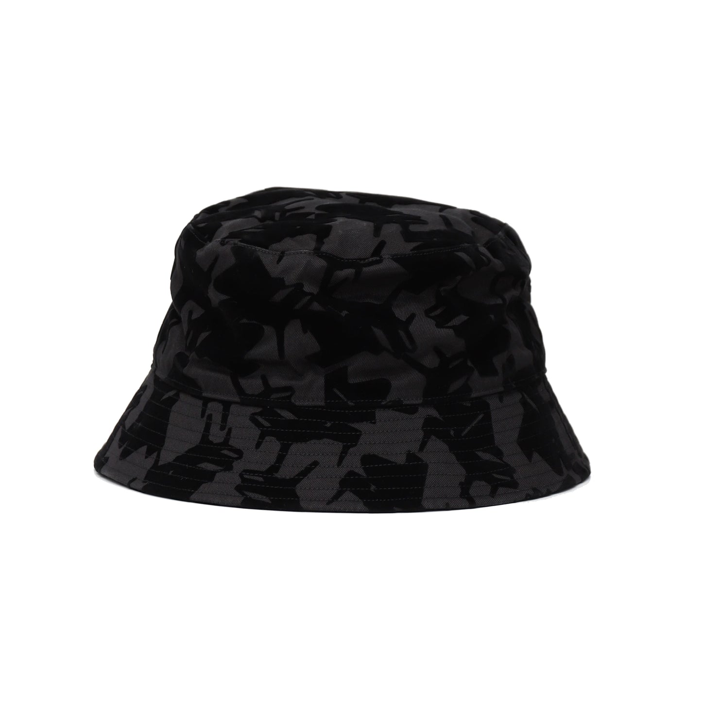 FLOCKY PRINT BUCKET HAT BLACK